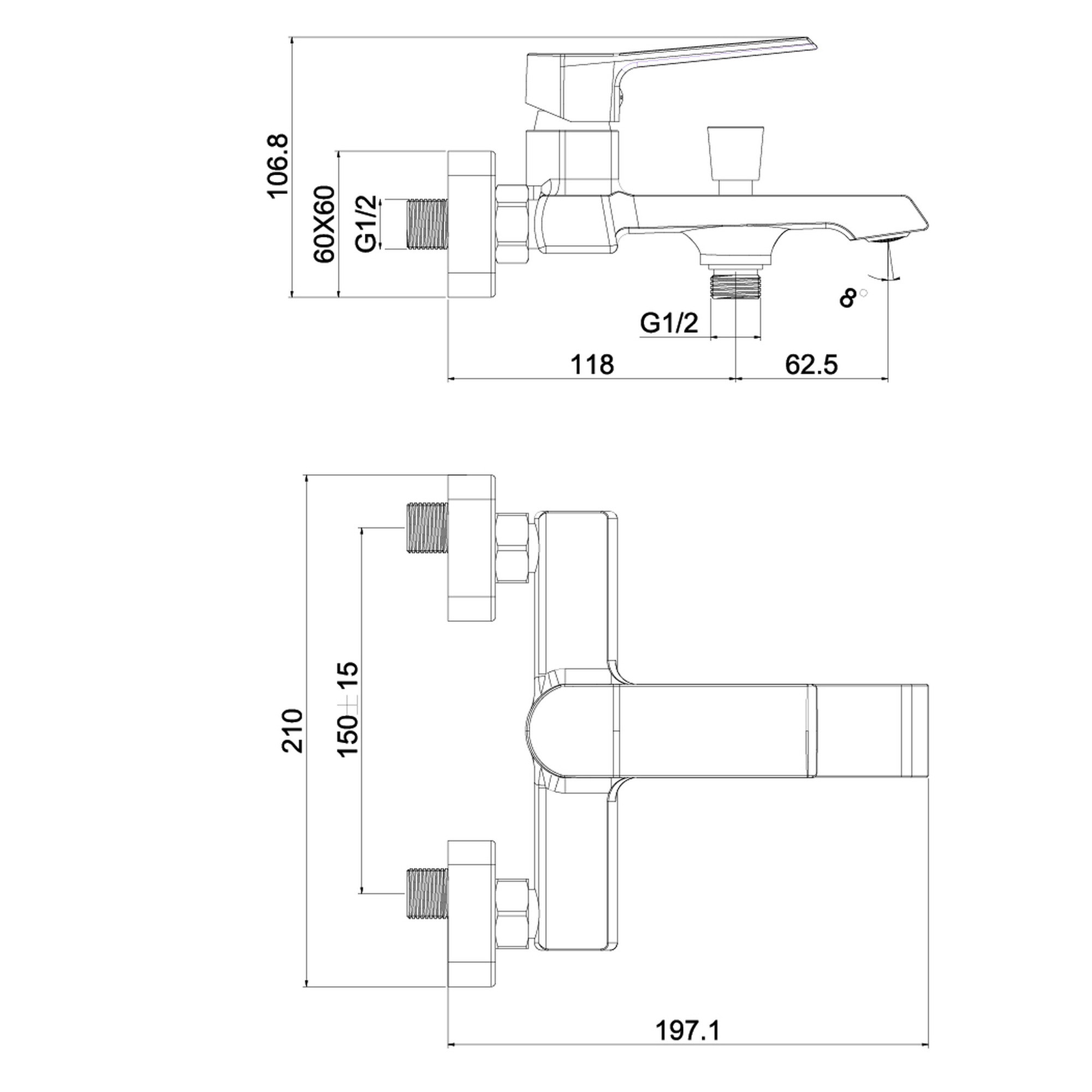 Creavit Stark Banyo Armatürü Gun Grey BT.SK2500GR