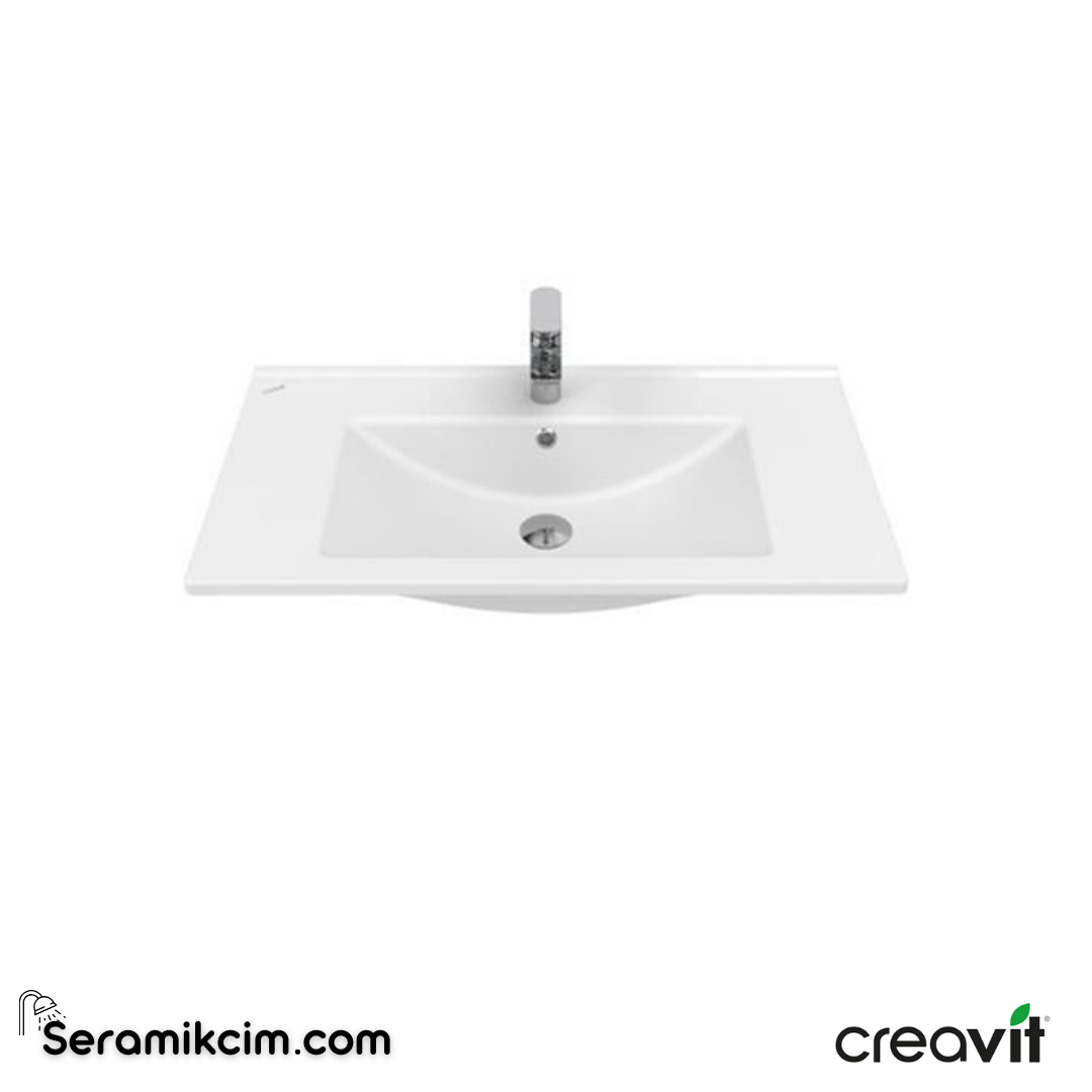 Creavit Su Etajerli Lavabo 85 cm Extra Beyaz SU085-00CB00E-0000 - SU085-00CB00E-0000