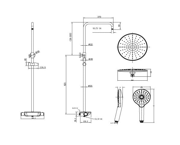 Creavit Tepe Duş Sistemi DS.SH520