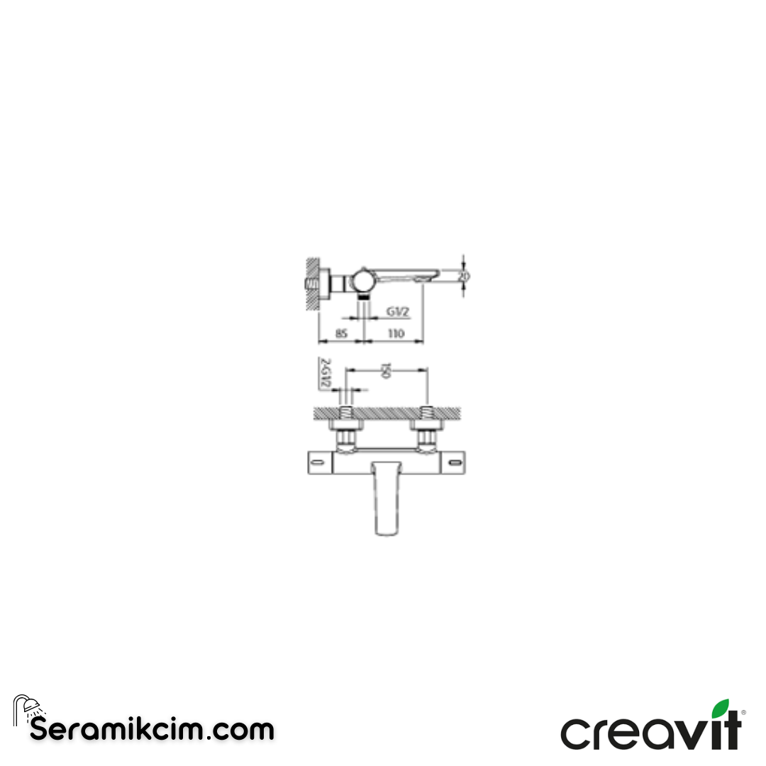 Creavit Termostatik Banyo Bataryası BT.TS2505 - BT.TS2505