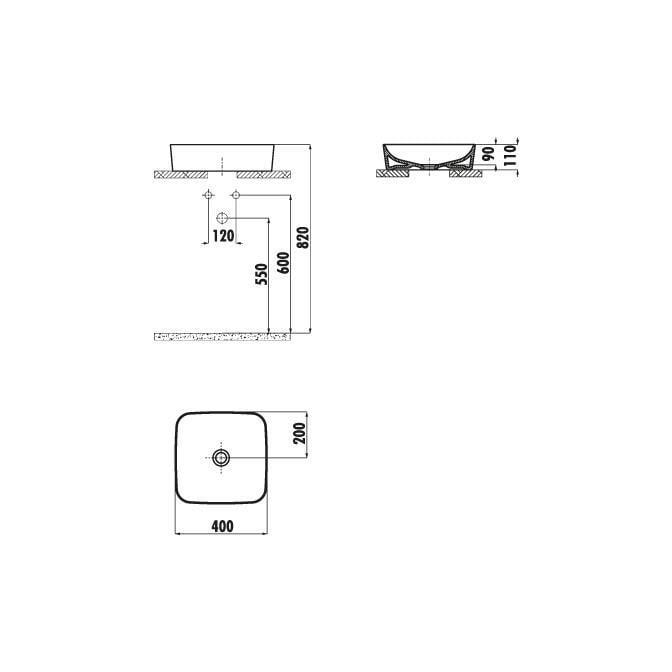 Creavit Ultra Kare Çanak Lavabo 40cm Beyaz UL040 - UL040-00CB00E-0000