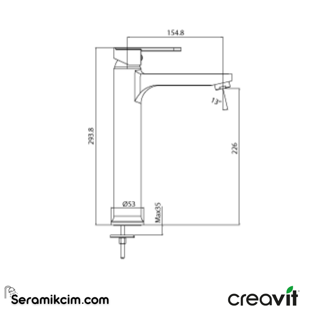 Creavit Vega Uzun Lavabo Armatürü  BT.VG6640 - BT.VG6640