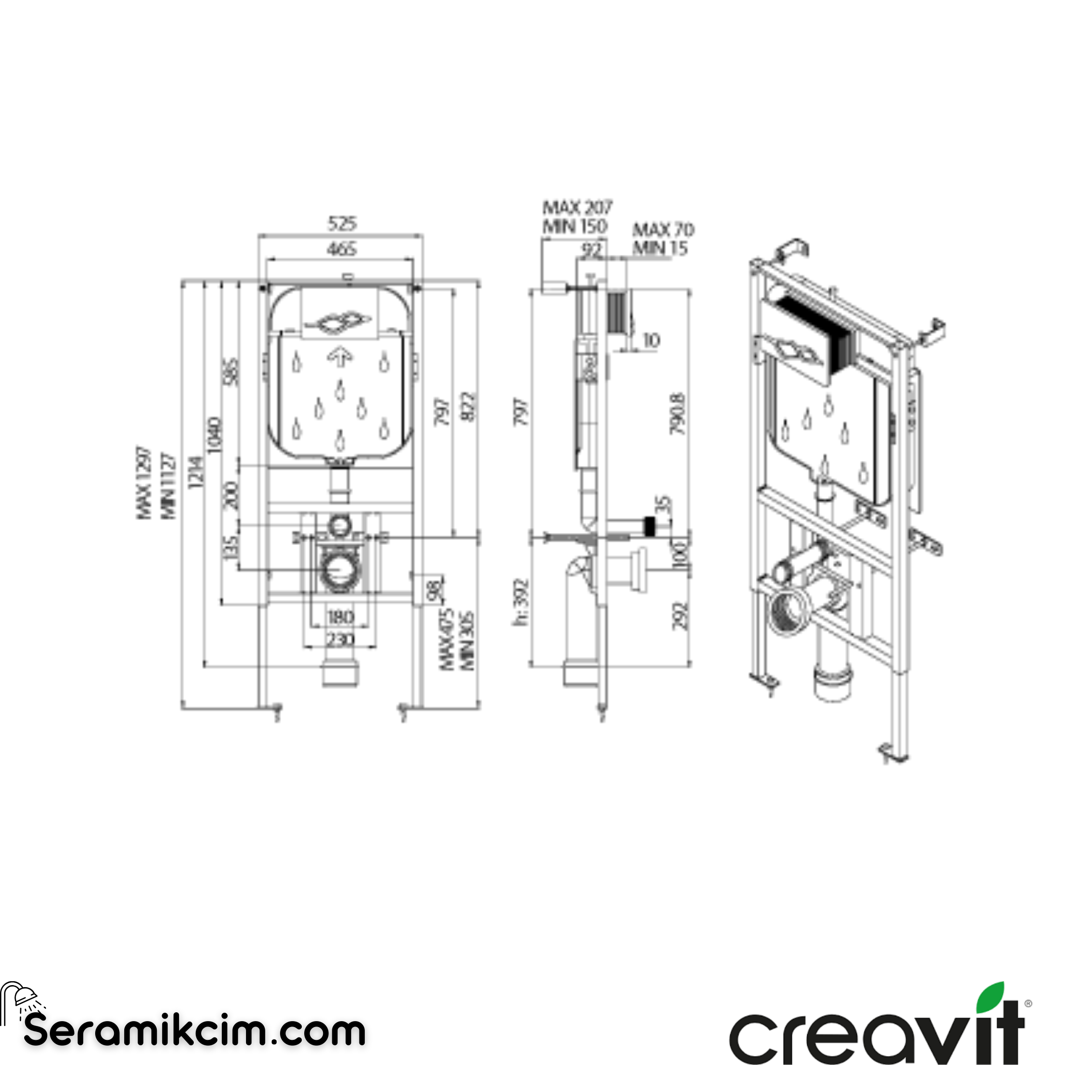 Creavit WQ+Plus Gömme Rezervuar RT.GR5003