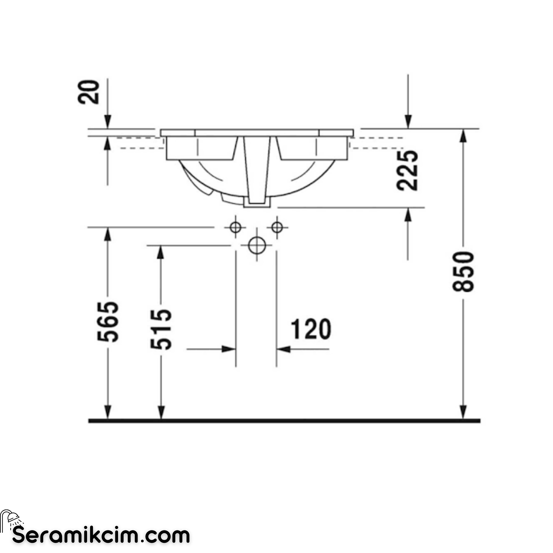 Duravit 1930 Seri Üstten Geçme Lavabo 80 Cm Tek Delikli