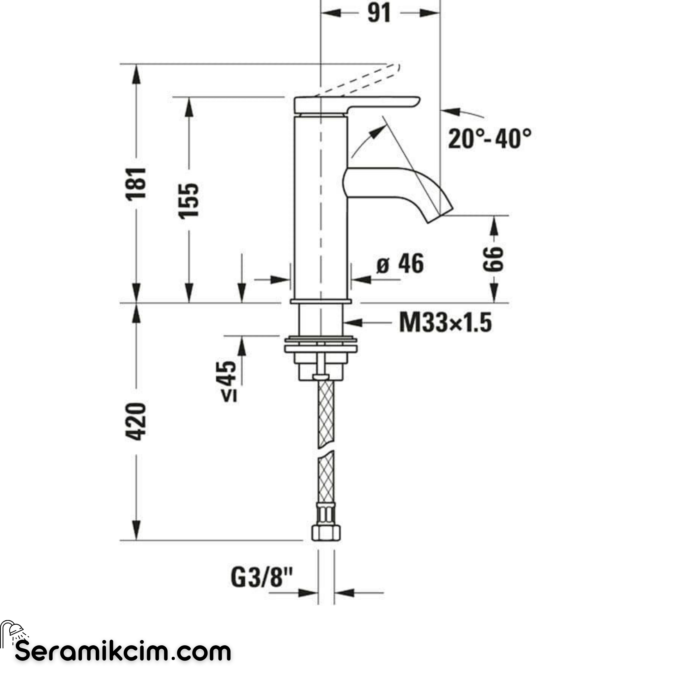 Duravit C.1 Lavabo Bataryası (S-Boy) Krom C11010002010