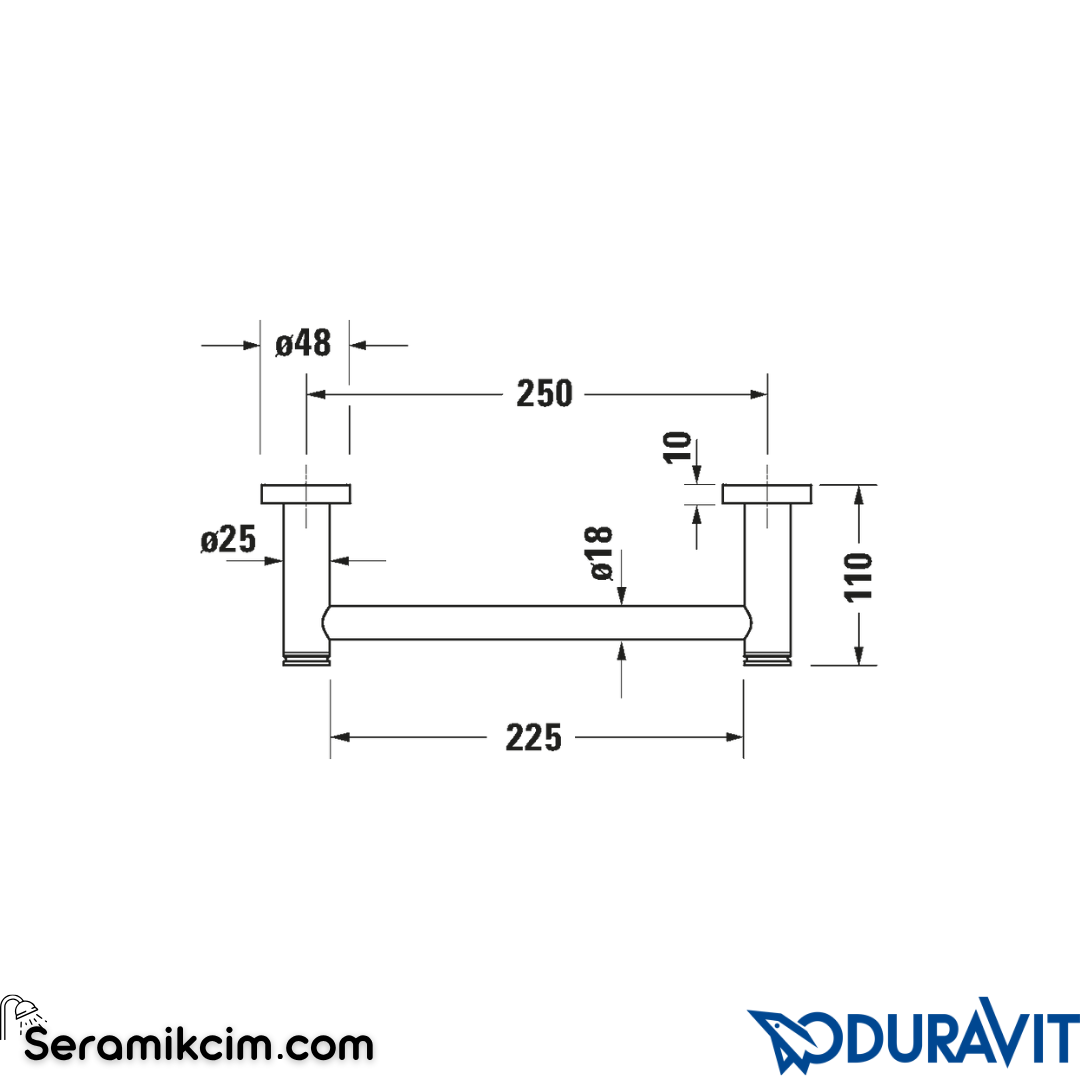 Duravit D-Code Havlu Askısı 25 cm Krom