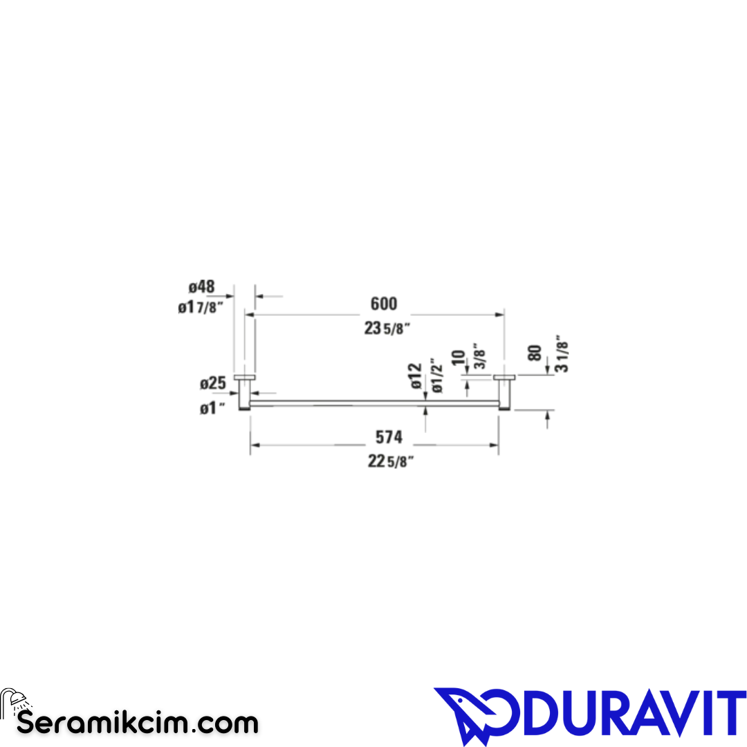 Duravit D-Code Havlu Askısı 60 cm Krom