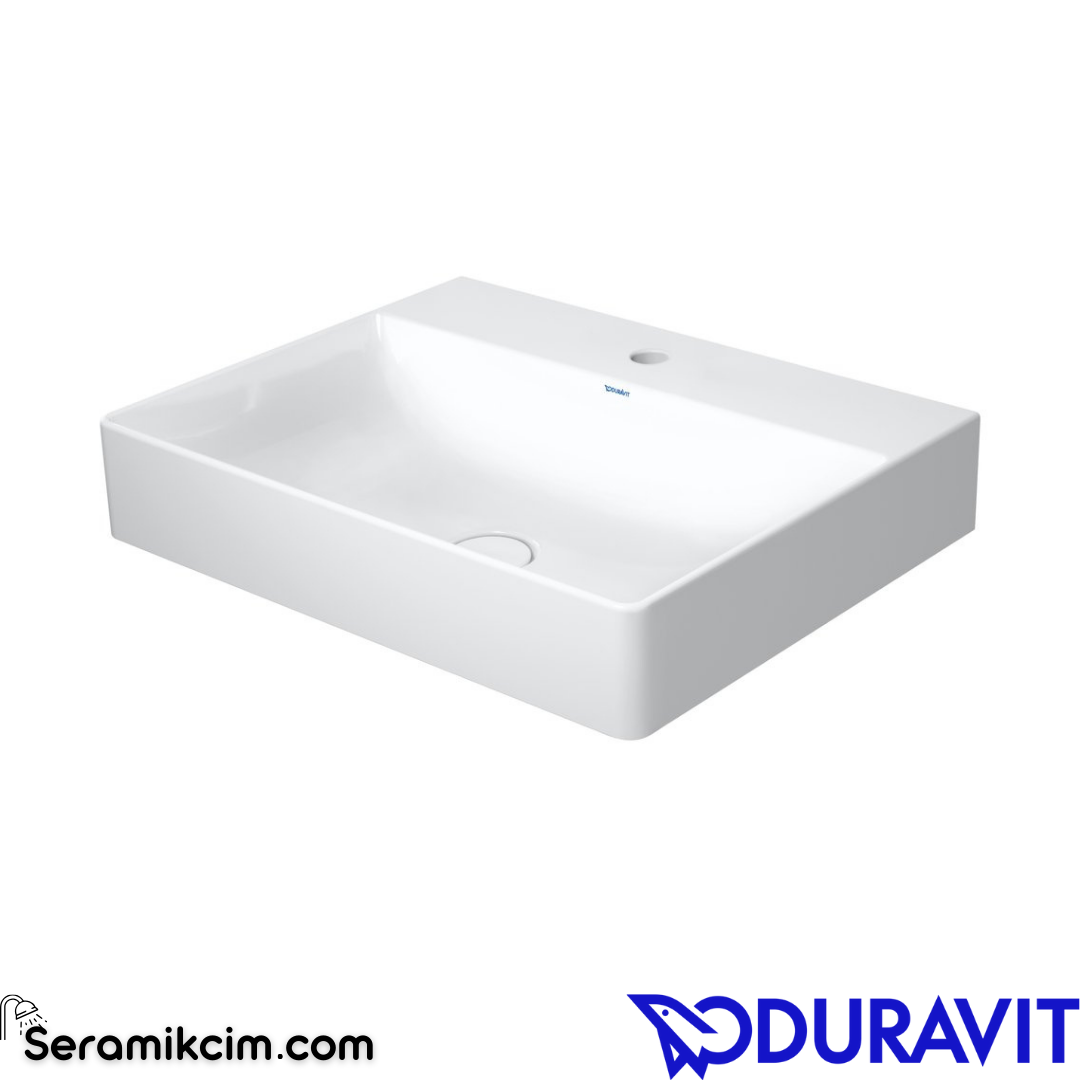 Duravit DuraSquare DuraCeram® Tezgahüstü Lavabo Armatür Delikli 60 cm