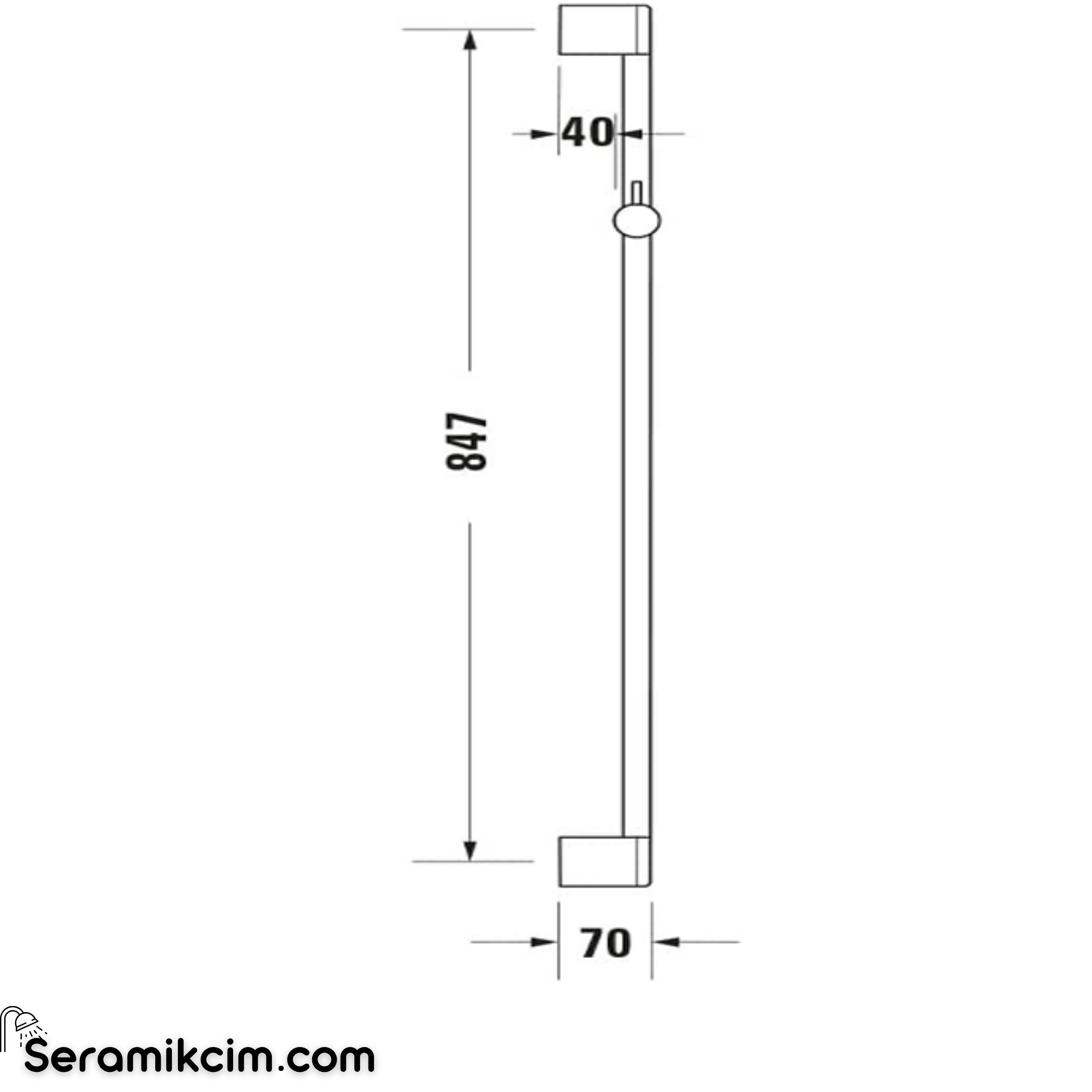 Duravit Duş Sürgüsü, 90 cm Krom UV0600004010