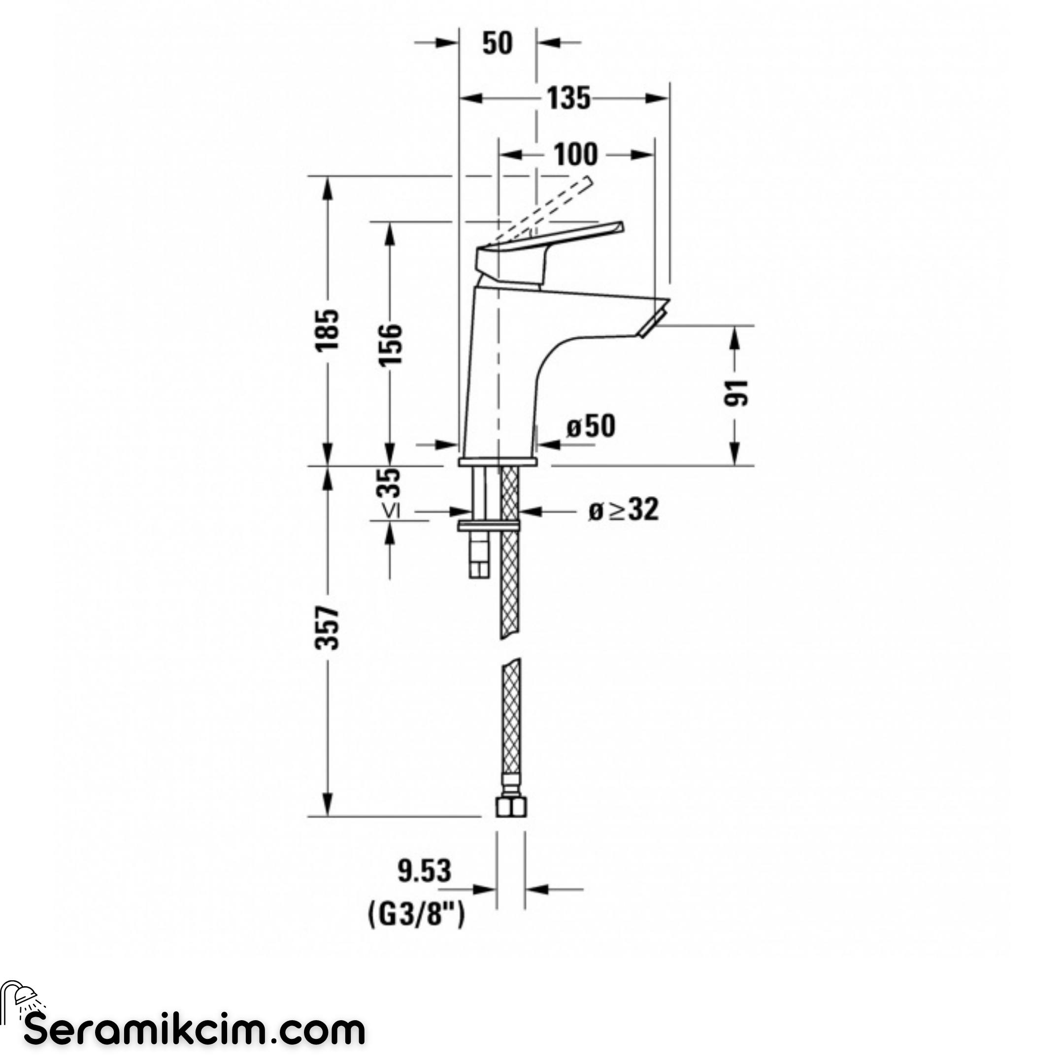 Duravit No.1 Lavabo Bataryası (S Boy) Krom N11011002010