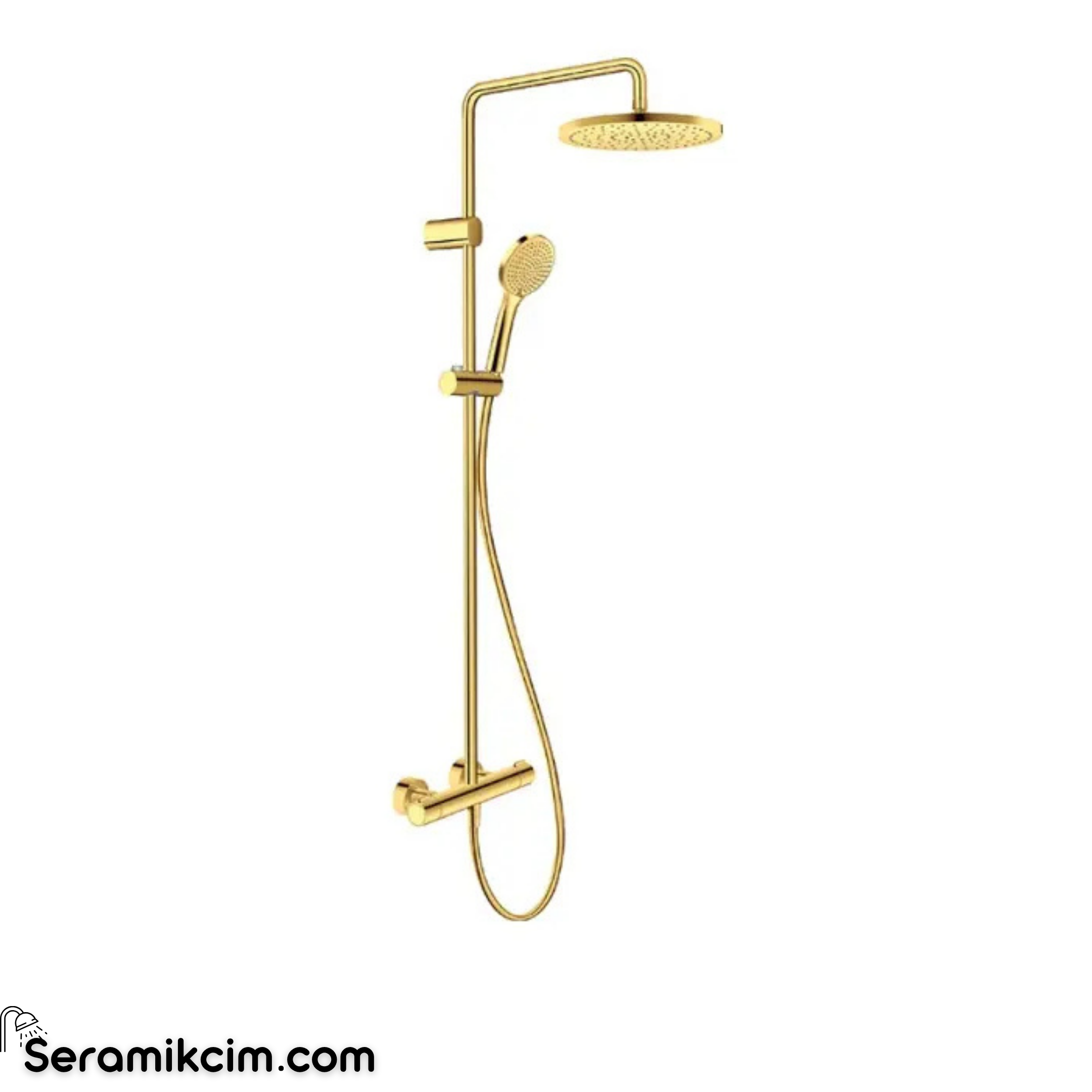 Duravit TH 1000 Termostatik Duş Bataryalı Duş Sistemi, Parlak Altın TH4282008034