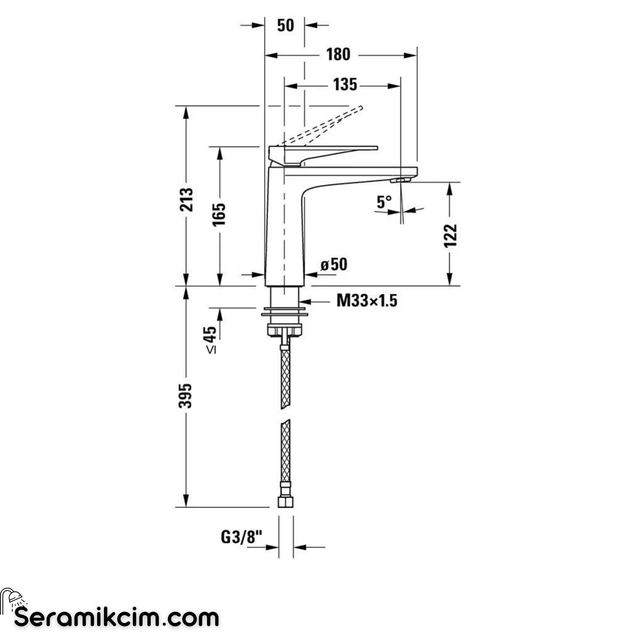 Duravit Tulum Lavabo Bataryası Medium, Mat Siyah Tu1020002046