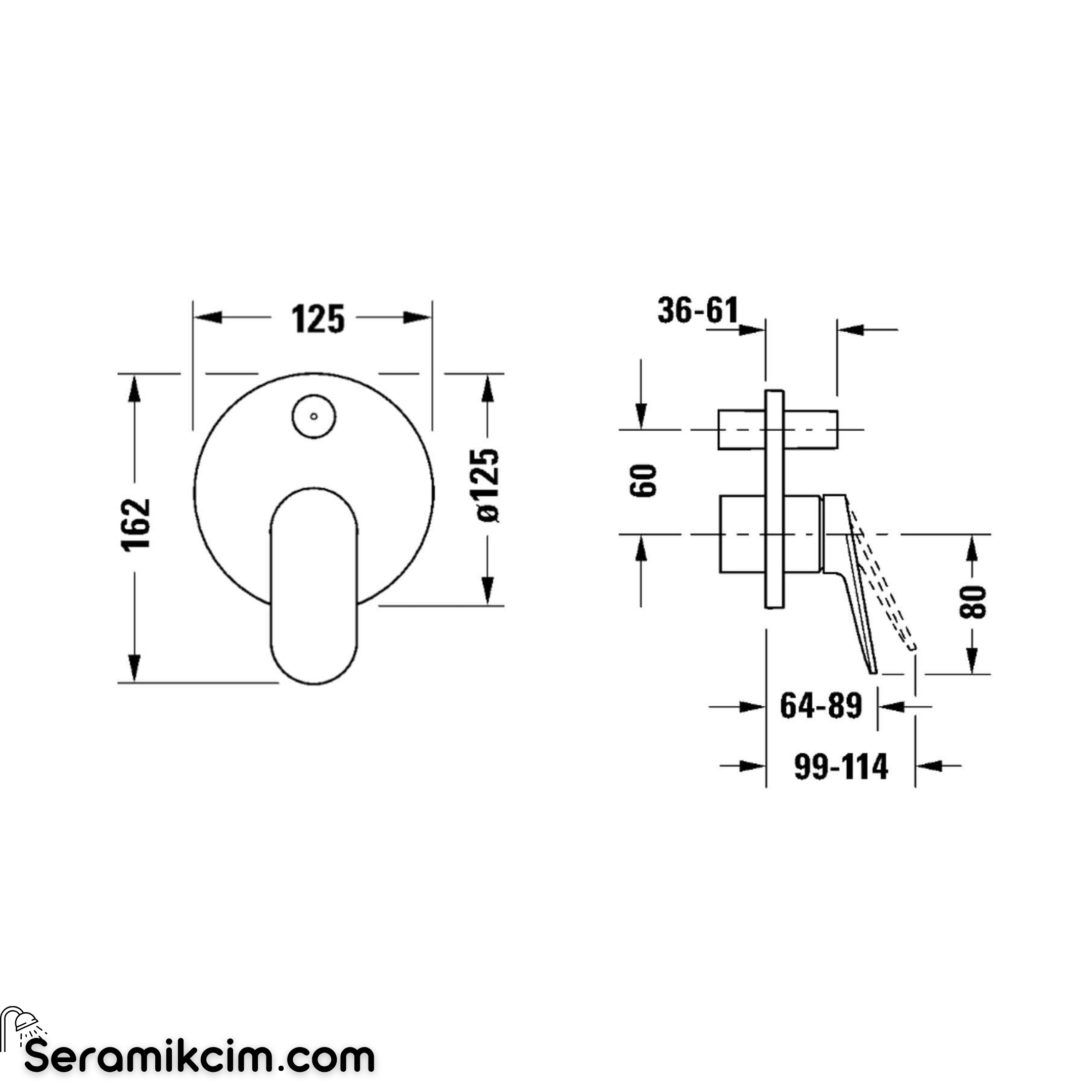 Duravit Wave Ankastre Duş Bataryası, Çift Çıkışlı, İç Set Dahil, Krom WA4210008010