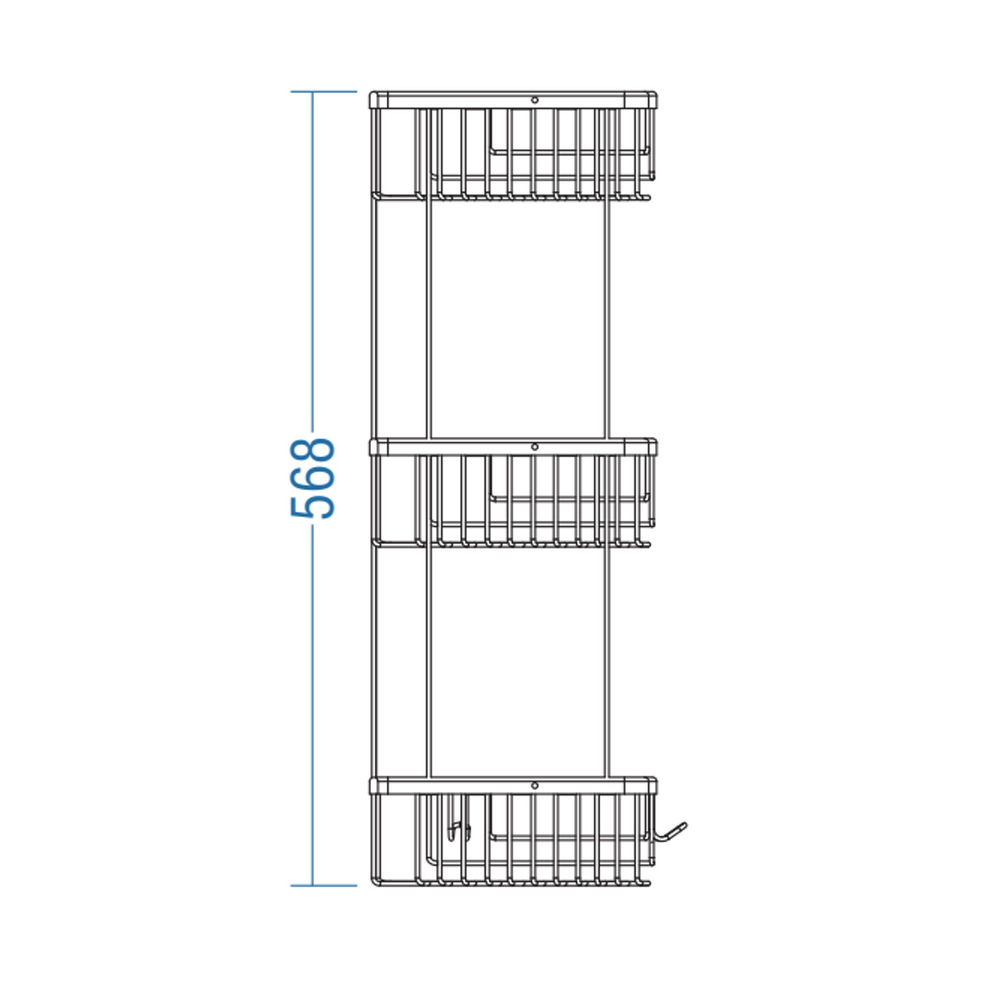 Duxxa Oval Lüks Şampuanlık 20x20 - 3 Kat - Krom A.513