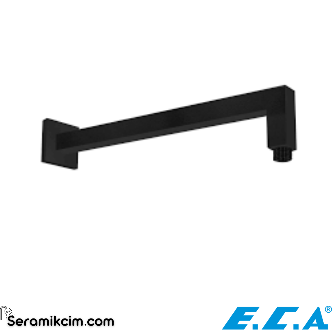 ECA Duvardan Duş Başlığı Borusu 344 Mm Kare Mat Siyah 102126699C1