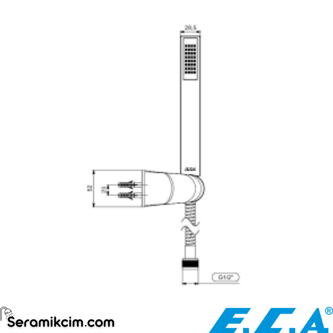 ECA Life El Duşu Takımı 1 Fonksiyonlu Krom 102117777