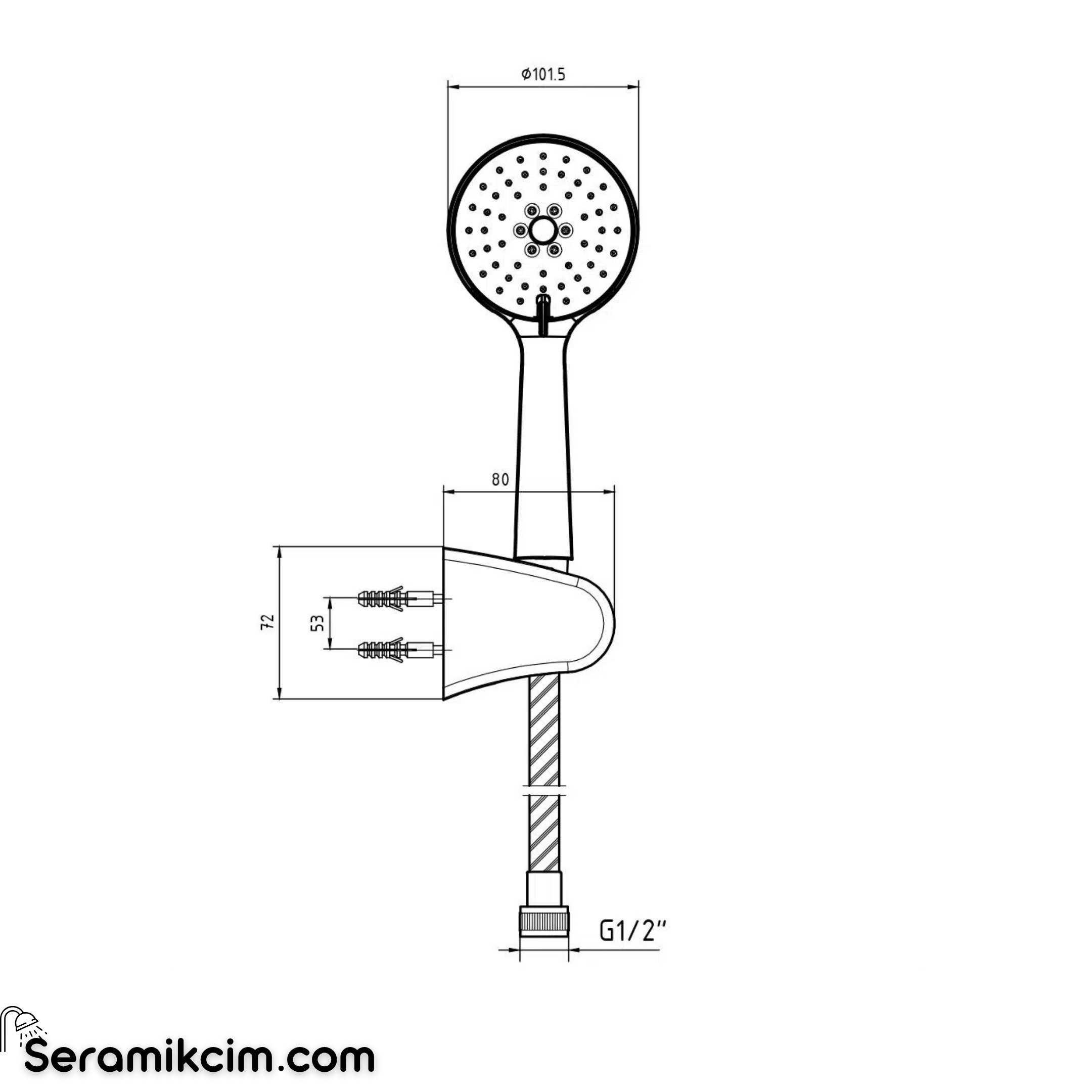 ECA Niobe Mafsallı Üst Takım 3F - Pvc Spiralli Krom 102117377