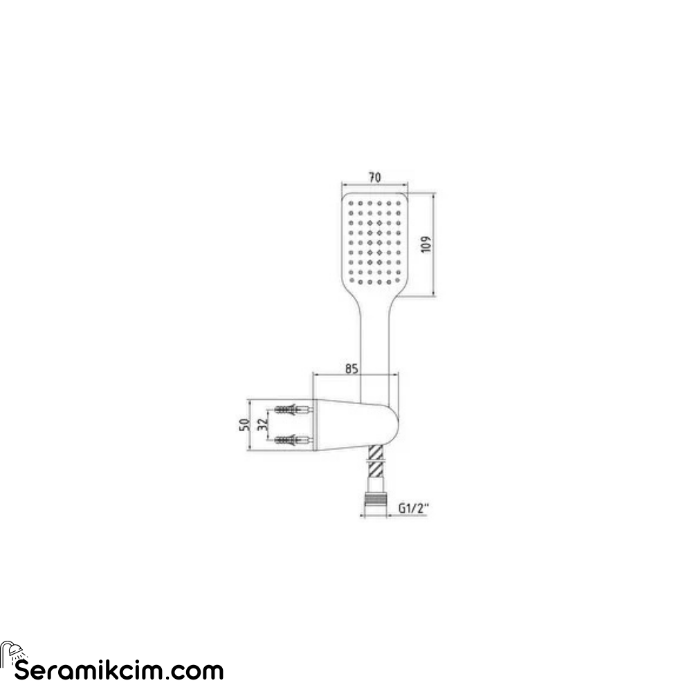 ECA Tiera Mafsallı Üst Takım 1Fonksiyonlu Pvc Spiralli Mat Siyah 102117383C1