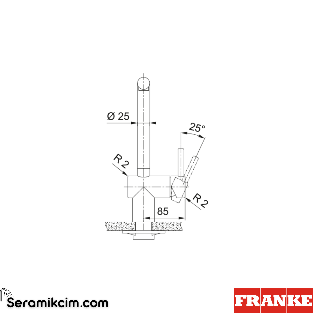 Franke Atlas Neo Doccia Spiralli Mutfak Armatürü Antrasit 115.0628.210