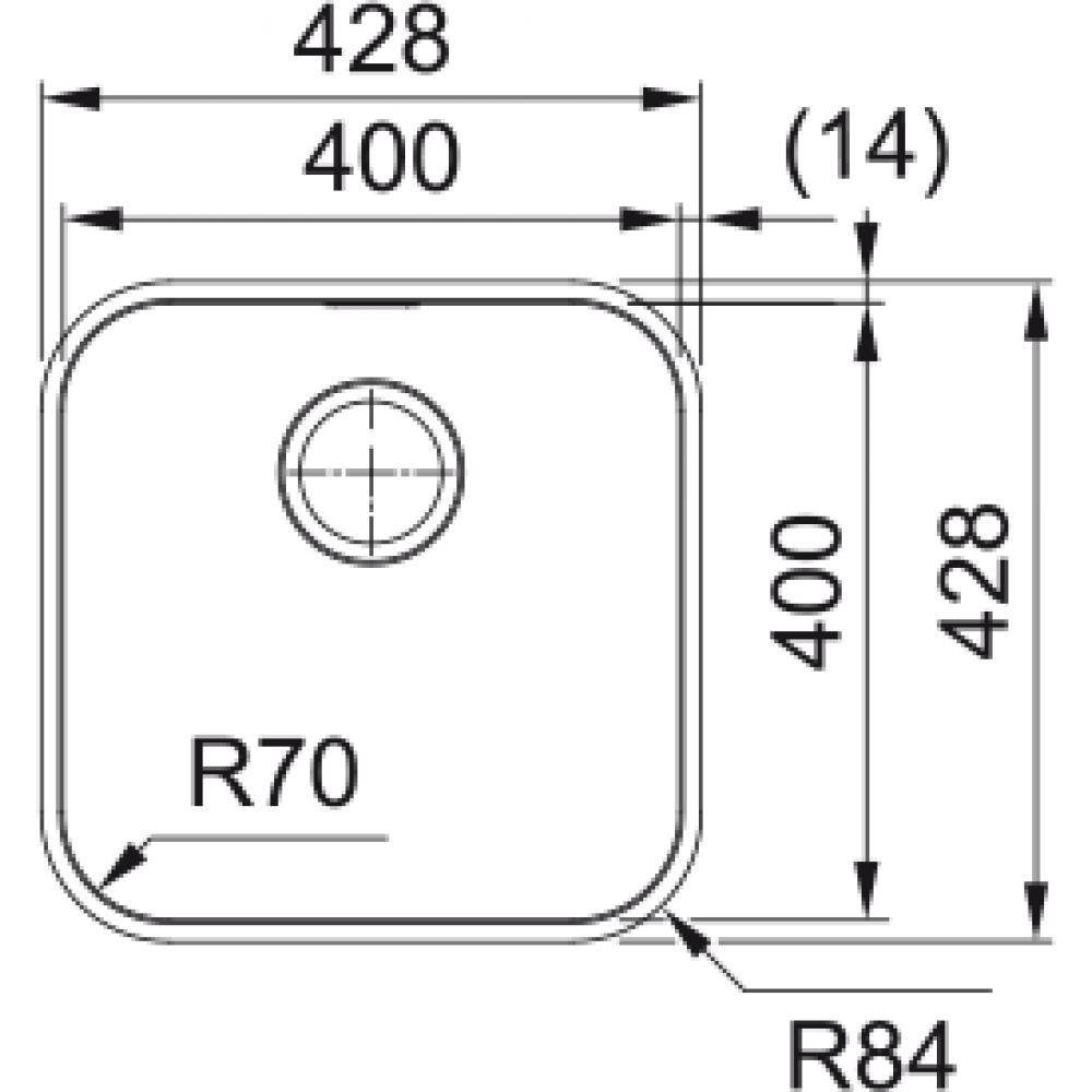 Franke Celık Evye Smart Srx 110-40 Tek Gözlü Tezgah Altı 122.0736.140