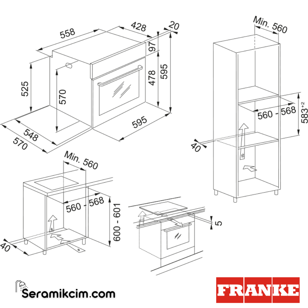 Franke Maris FMA 86 H BK 8 Programlı 71lt A Enerji Sınıfı Fırın Siyah Cam 116.0606.098 - 116.0606.098