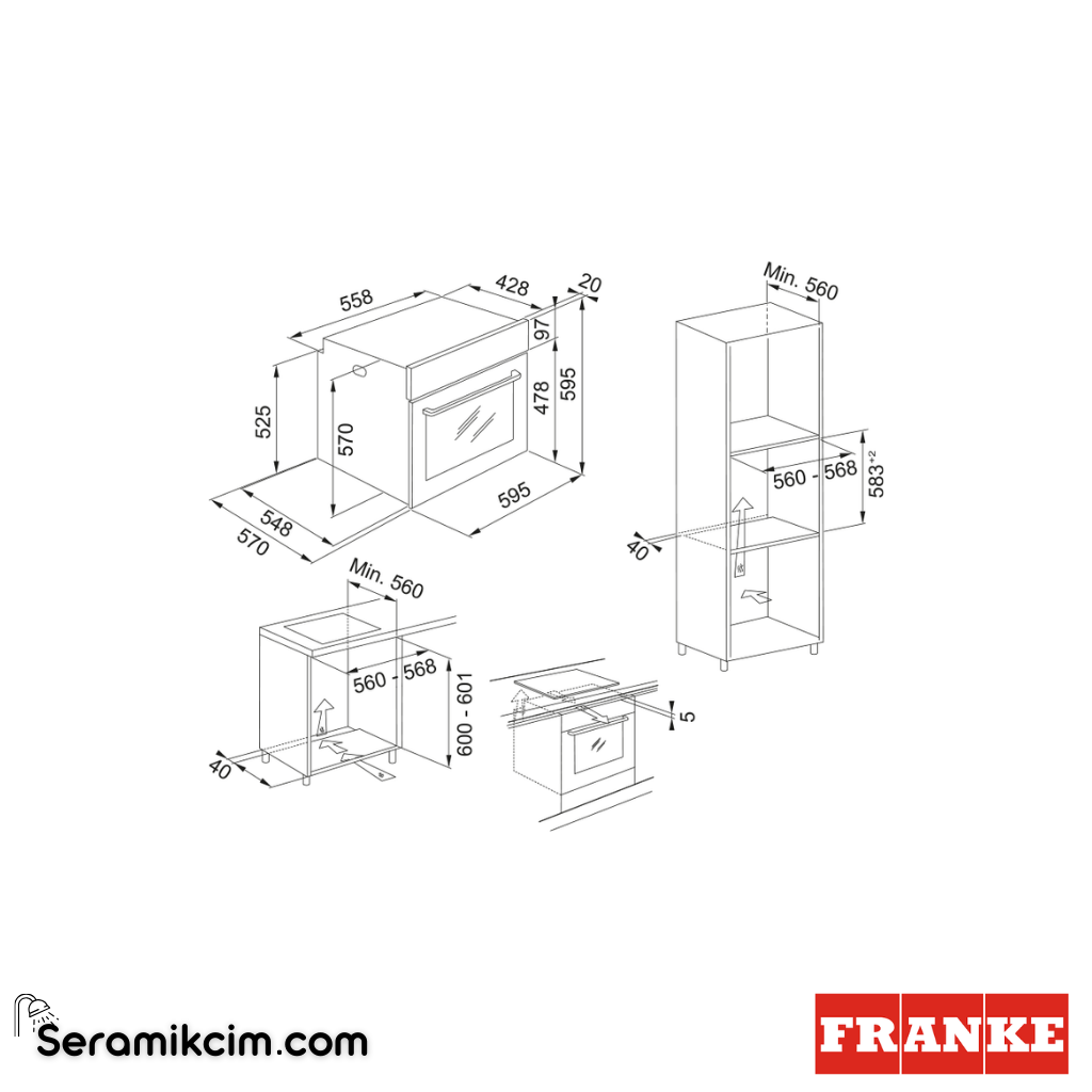 Franke Maris FMA 86 H OY 8 Programlı 71lt A Enerji Sınıfı Fırın Oyster 116.0606.047 - 116.0606.047