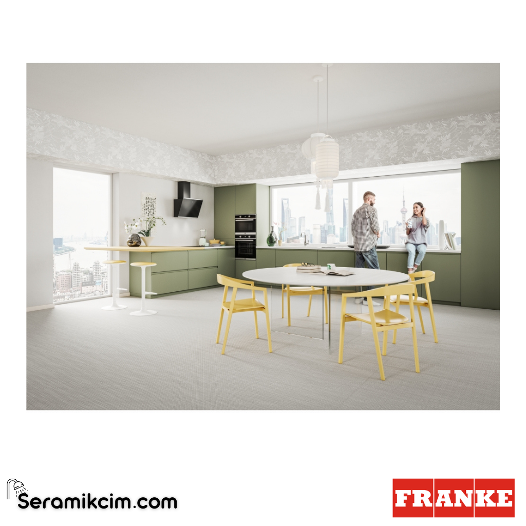 Franke Smart Linear Vertical FPJ 615 V BK/SS 598x382mm Duvar Tipi Eğimli Cam Davlumbaz Siyah Cam 330.0516.054 - 330.0516.054