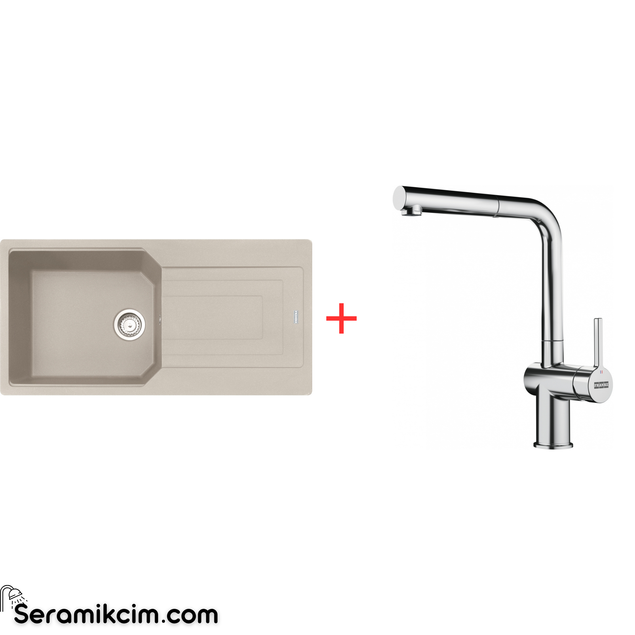 Franke Urban 611-100 Tek Gözlü Granit Eviye + Active Plus Doccia 2.0 Armatür Set