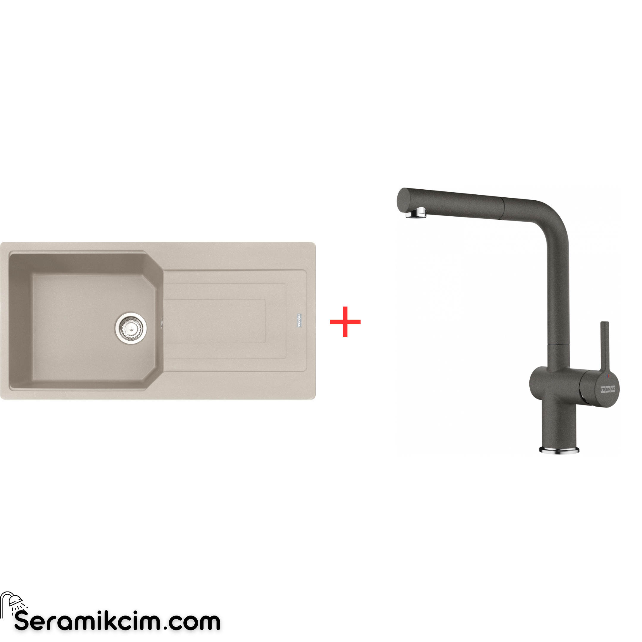 Franke Urban 611-100 Tek Gözlü Granit Eviye + Active Plus Doccia 2.0 Armatür Set