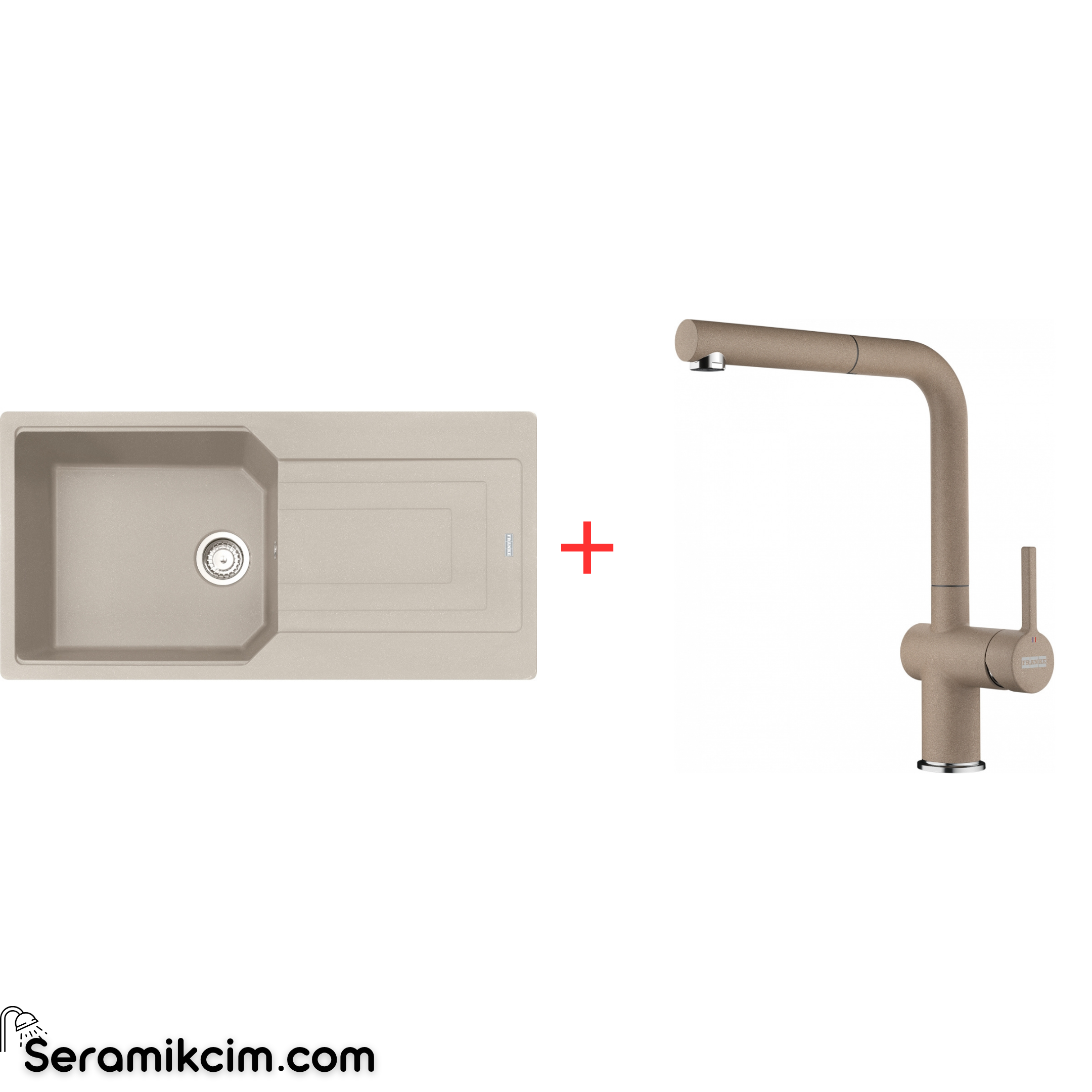 Franke Urban 611-100 Tek Gözlü Granit Eviye + Active Plus Doccia 2.0 Armatür Set