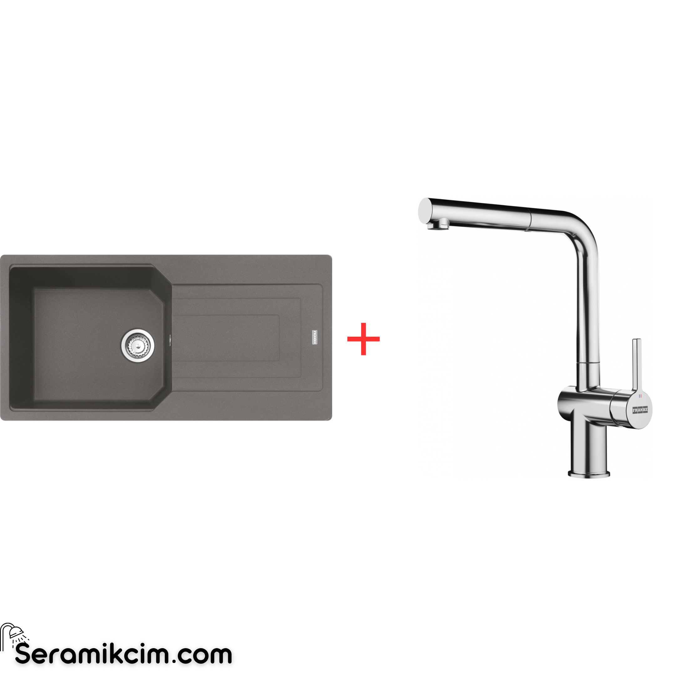 Franke Urban 611-100 Tek Gözlü Granit Eviye + Active Plus Doccia 2.0 Armatür Set