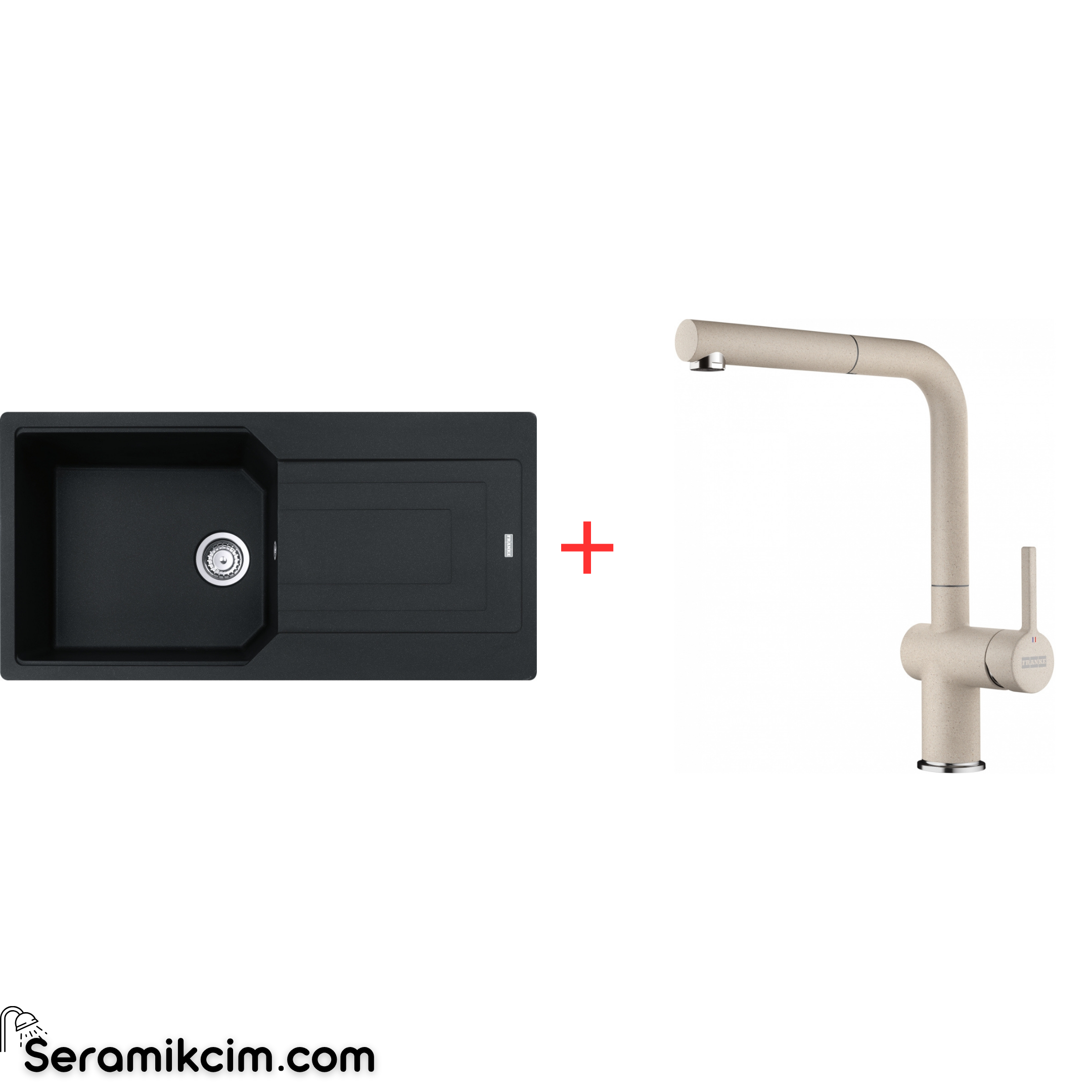 Franke Urban 611-100 Tek Gözlü Granit Eviye + Active Plus Doccia 2.0 Armatür Set