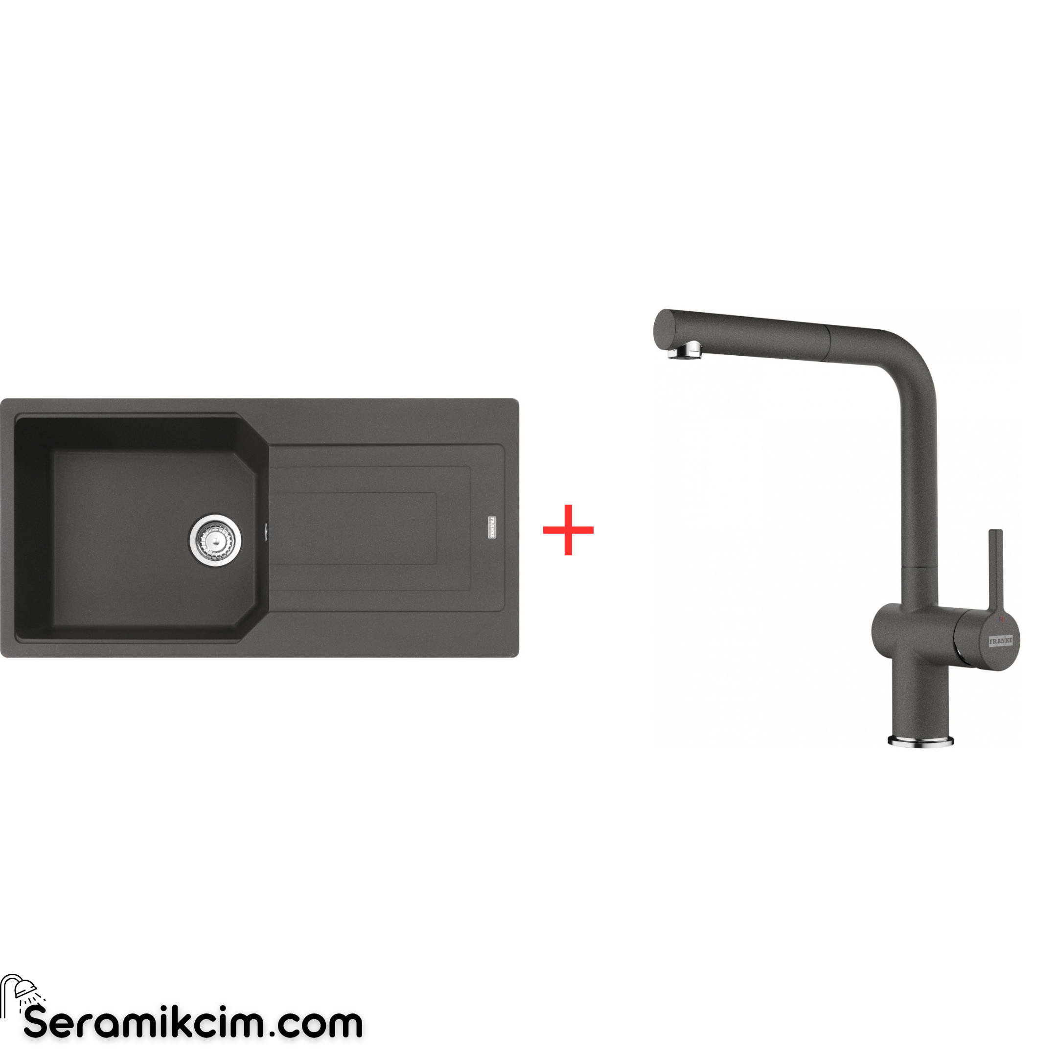 Franke Urban 611-100 Tek Gözlü Granit Eviye + Active Plus Doccia 2.0 Armatür Set