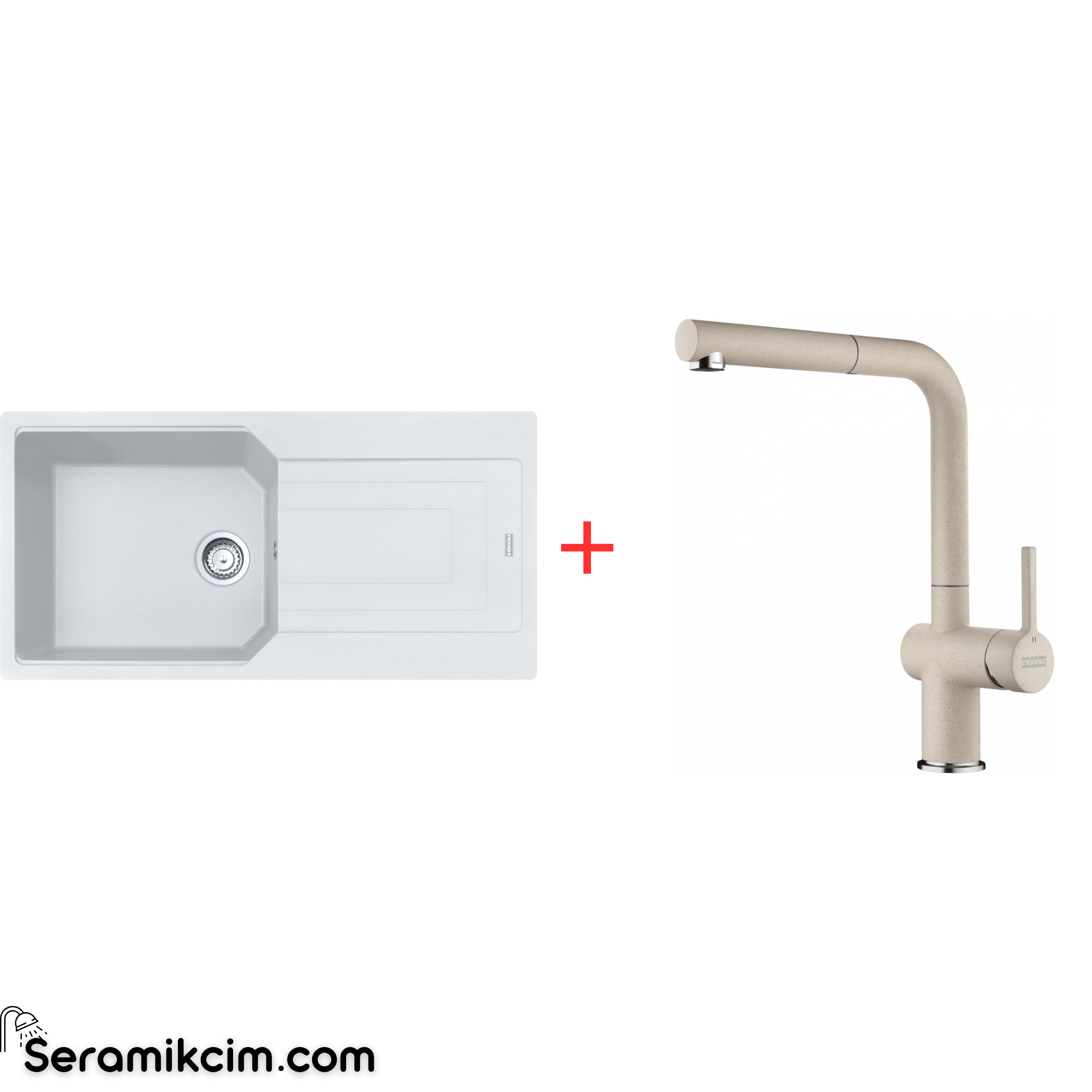 Franke Urban 611-100 Tek Gözlü Granit Eviye + Active Plus Doccia 2.0 Armatür Set