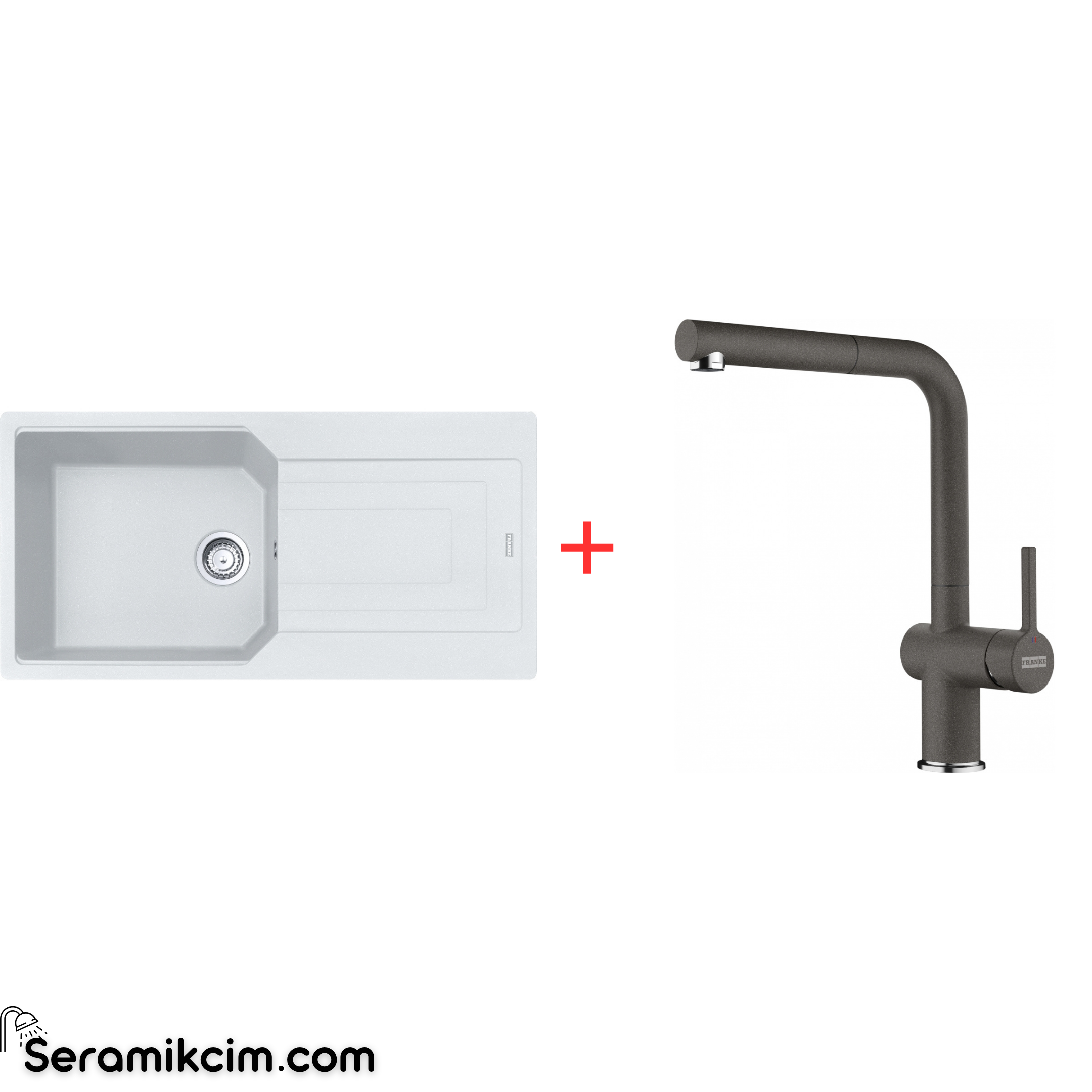 Franke Urban 611-100 Tek Gözlü Granit Eviye + Active Plus Doccia 2.0 Armatür Set