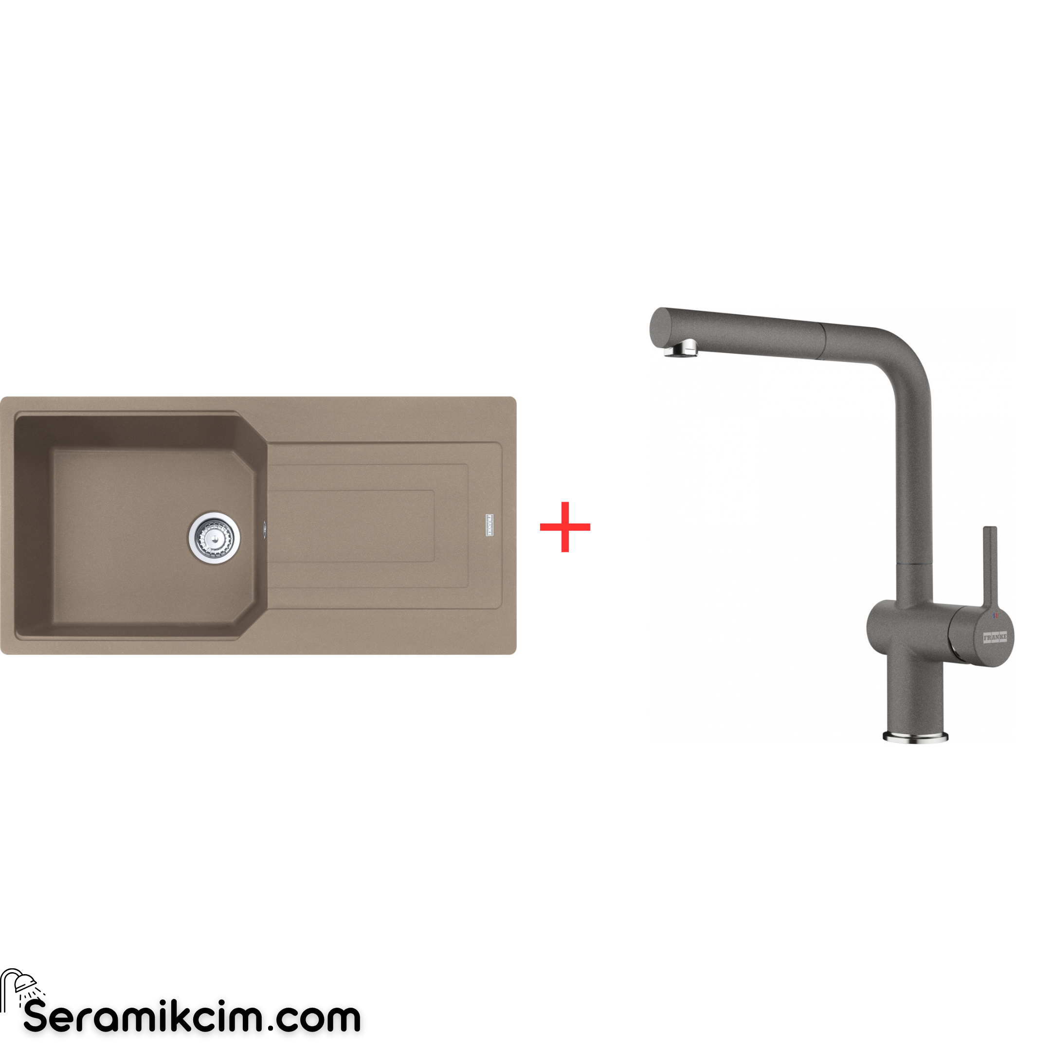 Franke Urban 611-100 Tek Gözlü Granit Eviye + Active Plus Doccia 2.0 Armatür Set