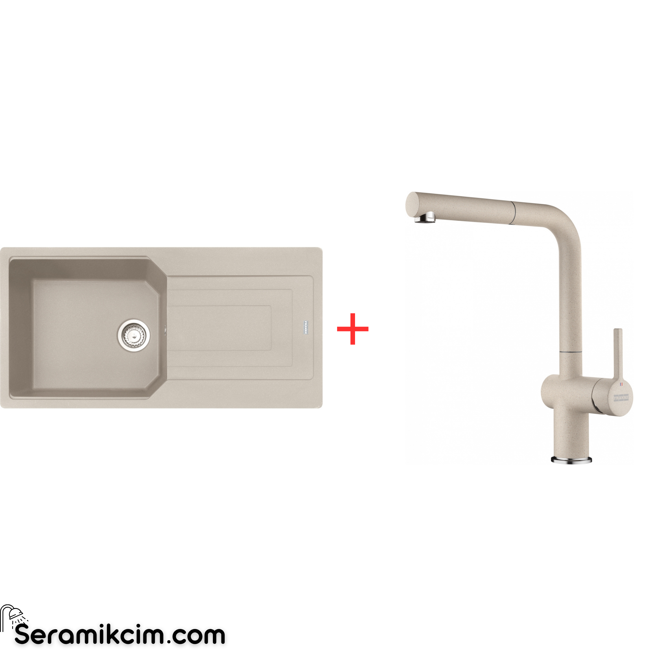 Franke Urban 611-100 Tek Gözlü Granit Eviye + Active Plus Doccia 2.0 Armatür Set