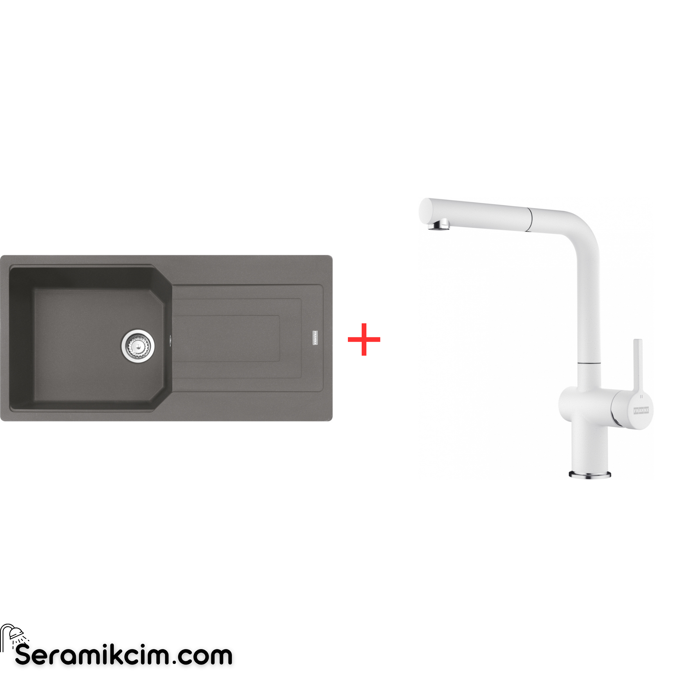 Franke Urban 611-100 Tek Gözlü Granit Eviye + Active Plus Doccia 2.0 Armatür Set
