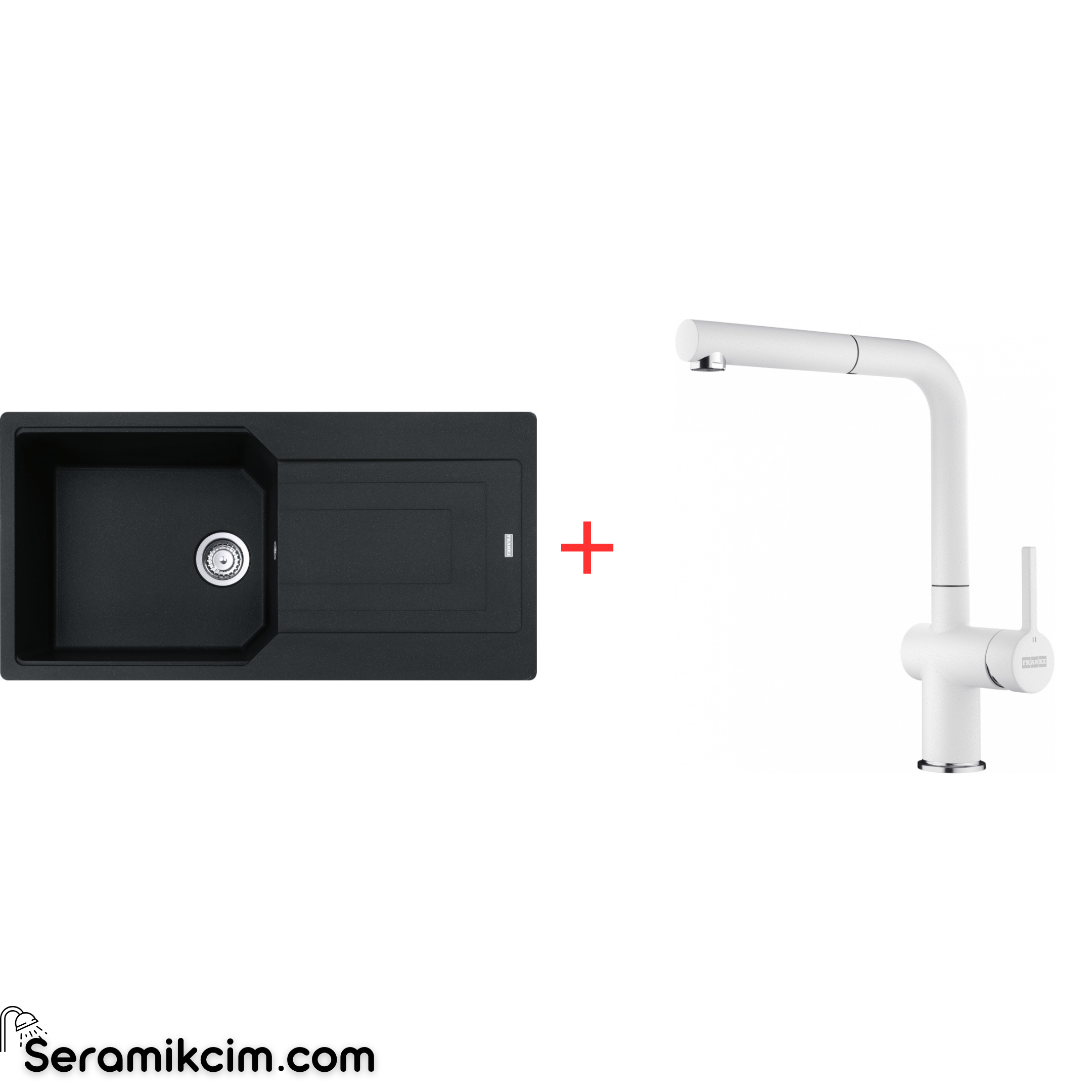 Franke Urban 611-100 Tek Gözlü Granit Eviye + Active Plus Doccia 2.0 Armatür Set