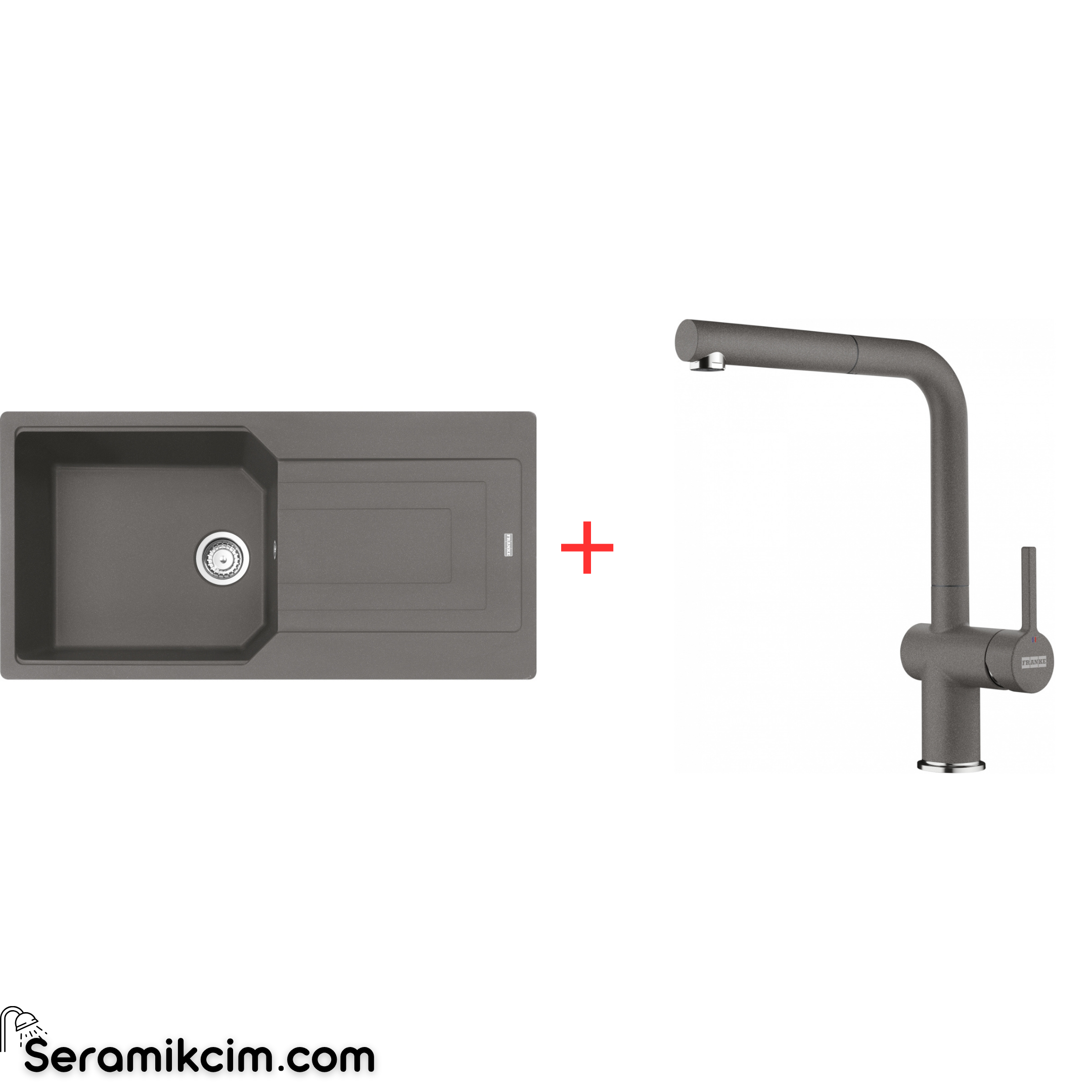 Franke Urban 611-100 Tek Gözlü Granit Eviye + Active Plus Doccia 2.0 Armatür Set
