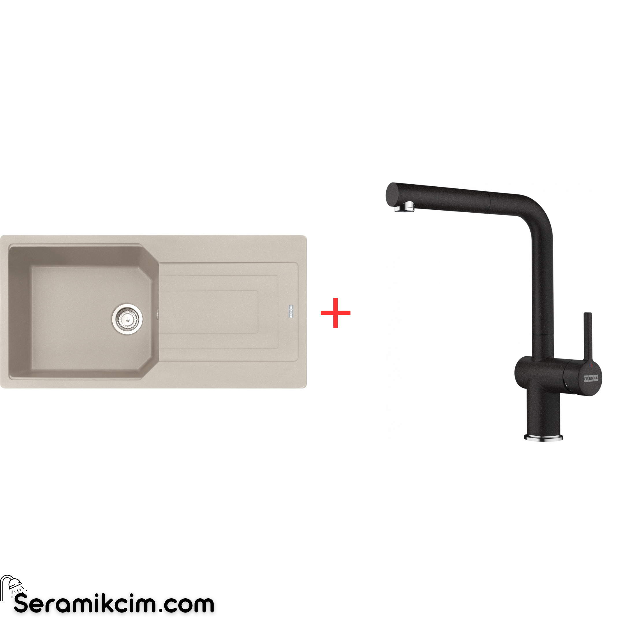 Franke Urban 611-100 Tek Gözlü Granit Eviye + Active Plus Doccia 2.0 Armatür Set