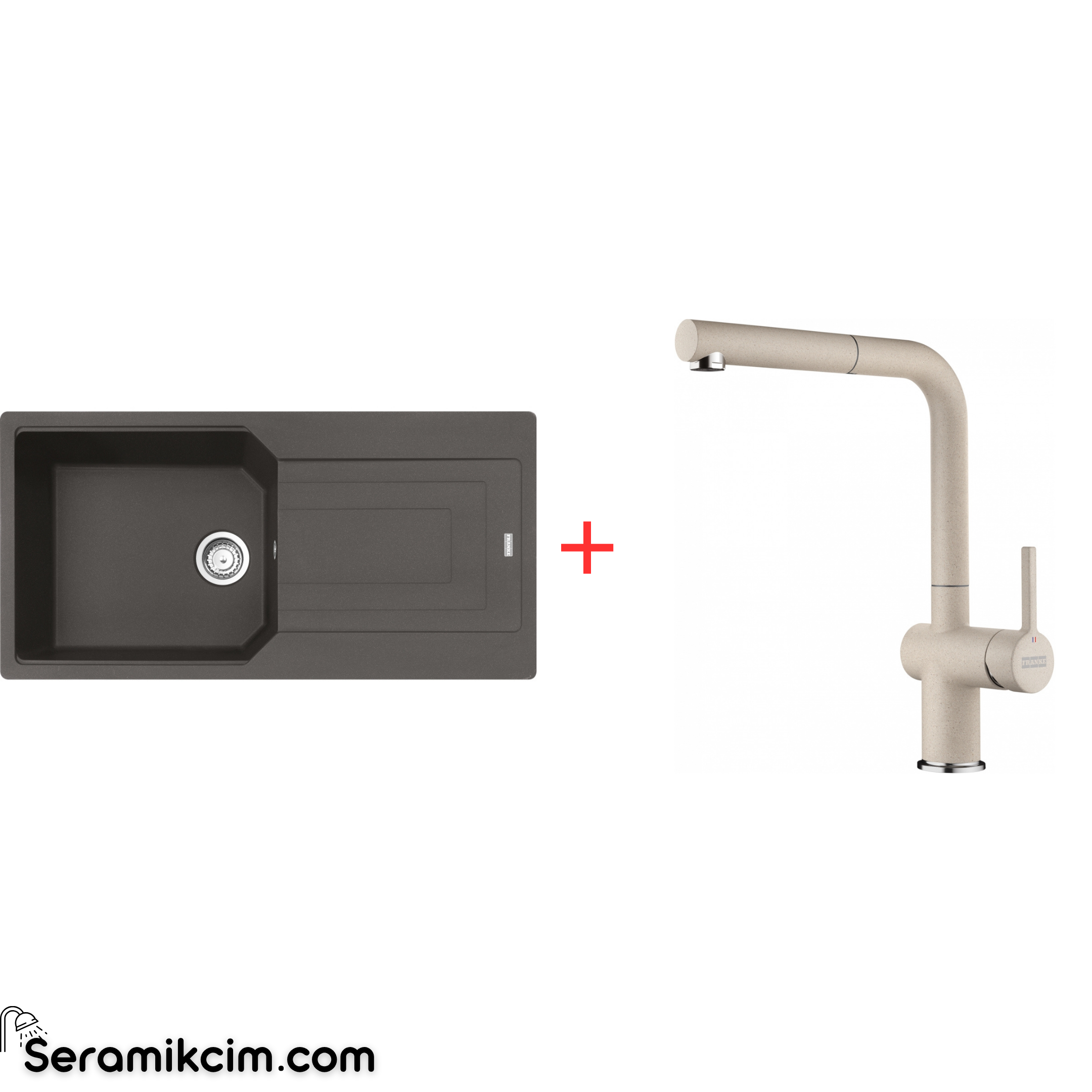 Franke Urban 611-100 Tek Gözlü Granit Eviye + Active Plus Doccia 2.0 Armatür Set