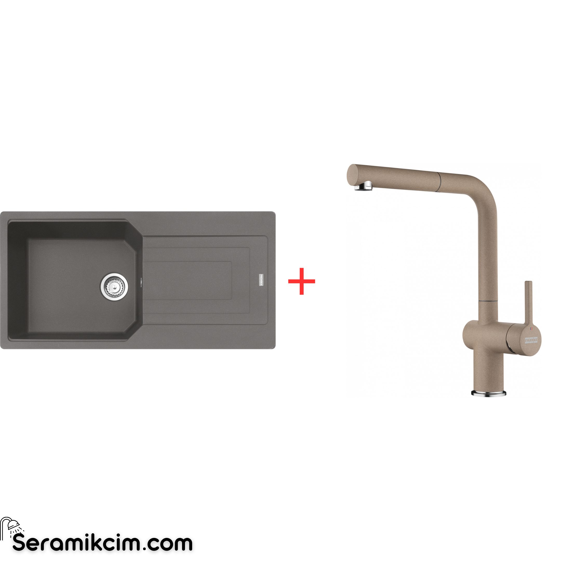 Franke Urban 611-100 Tek Gözlü Granit Eviye + Active Plus Doccia 2.0 Armatür Set
