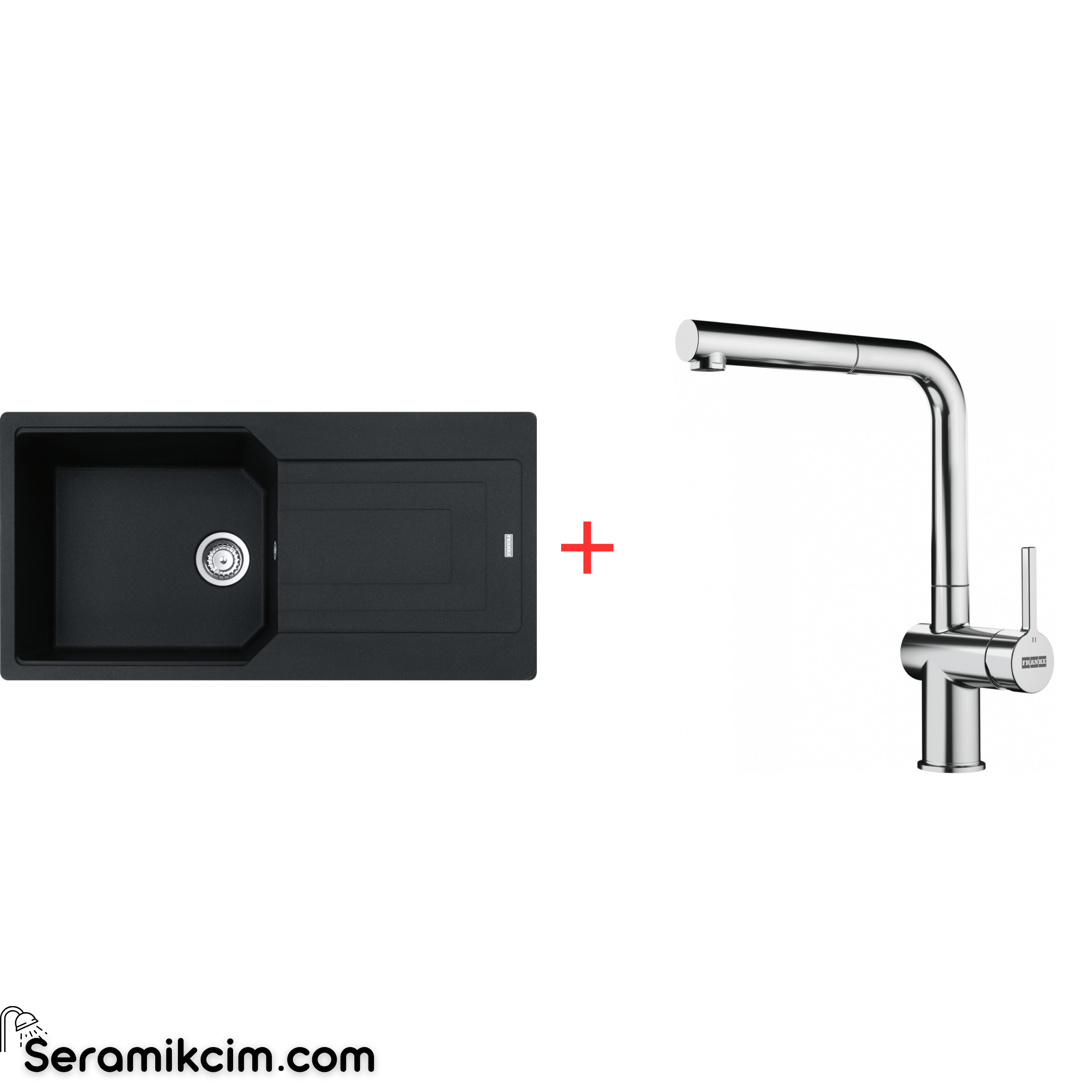 Franke Urban 611-100 Tek Gözlü Granit Eviye + Active Plus Doccia 2.0 Armatür Set