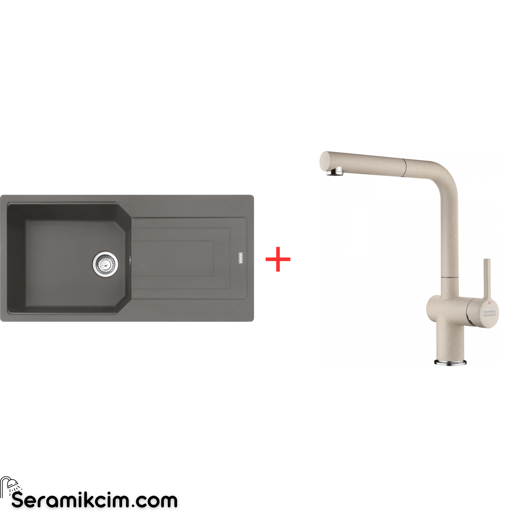 Franke Urban 611-100 Tek Gözlü Granit Eviye + Active Plus Doccia 2.0 Armatür Set