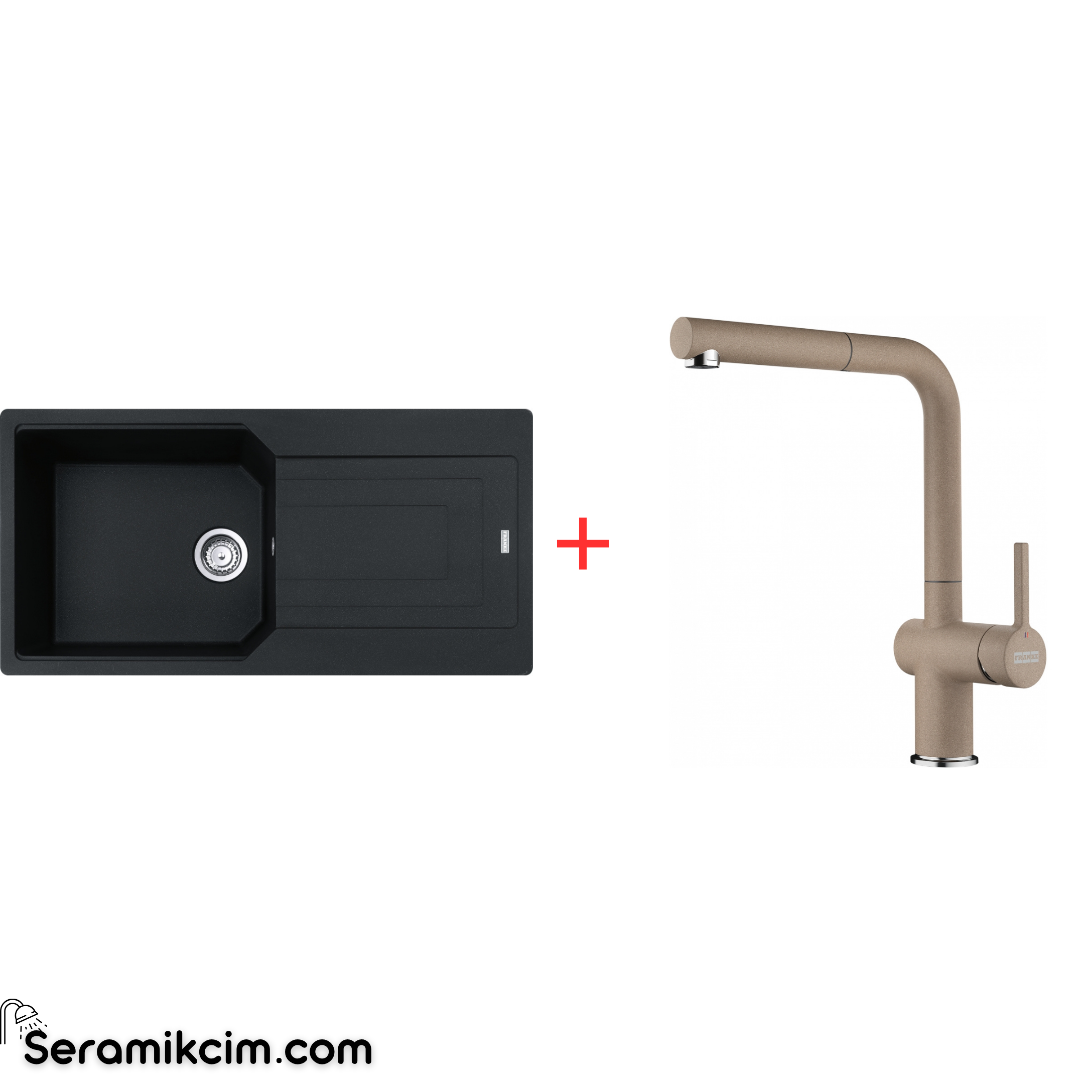 Franke Urban 611-100 Tek Gözlü Granit Eviye + Active Plus Doccia 2.0 Armatür Set