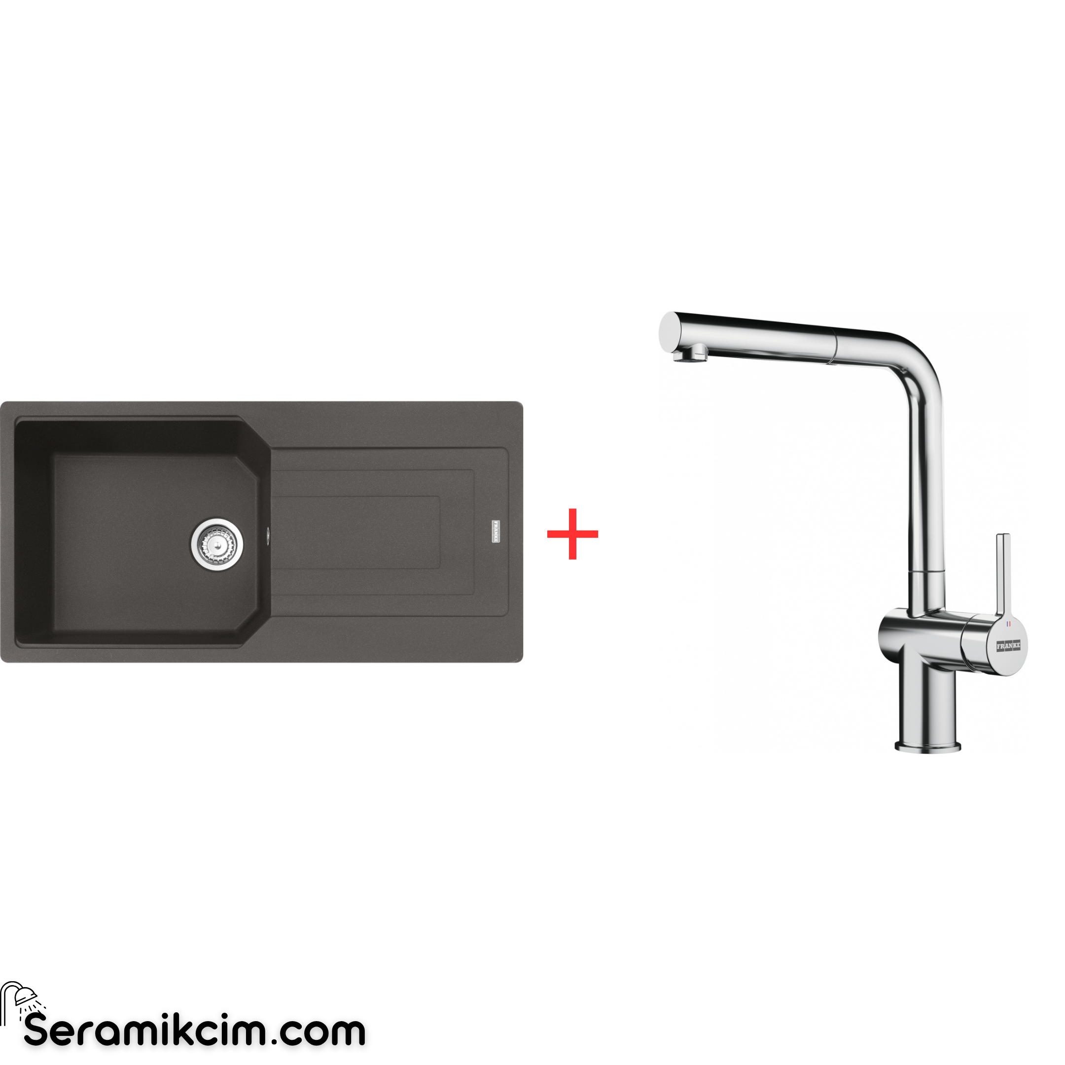 Franke Urban 611-100 Tek Gözlü Granit Eviye + Active Plus Doccia 2.0 Armatür Set