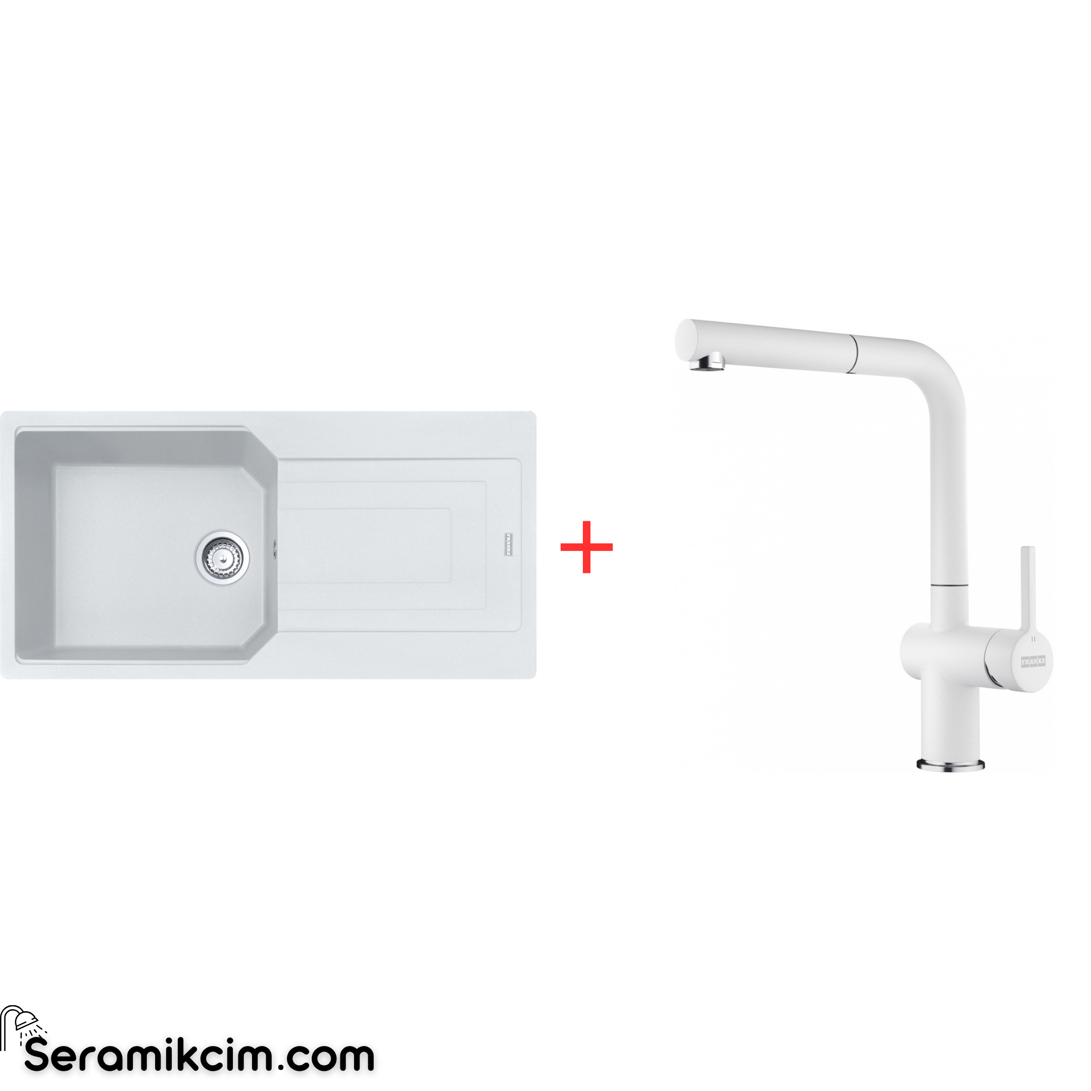 Franke Urban 611-100 Tek Gözlü Granit Eviye + Active Plus Doccia 2.0 Armatür Set
