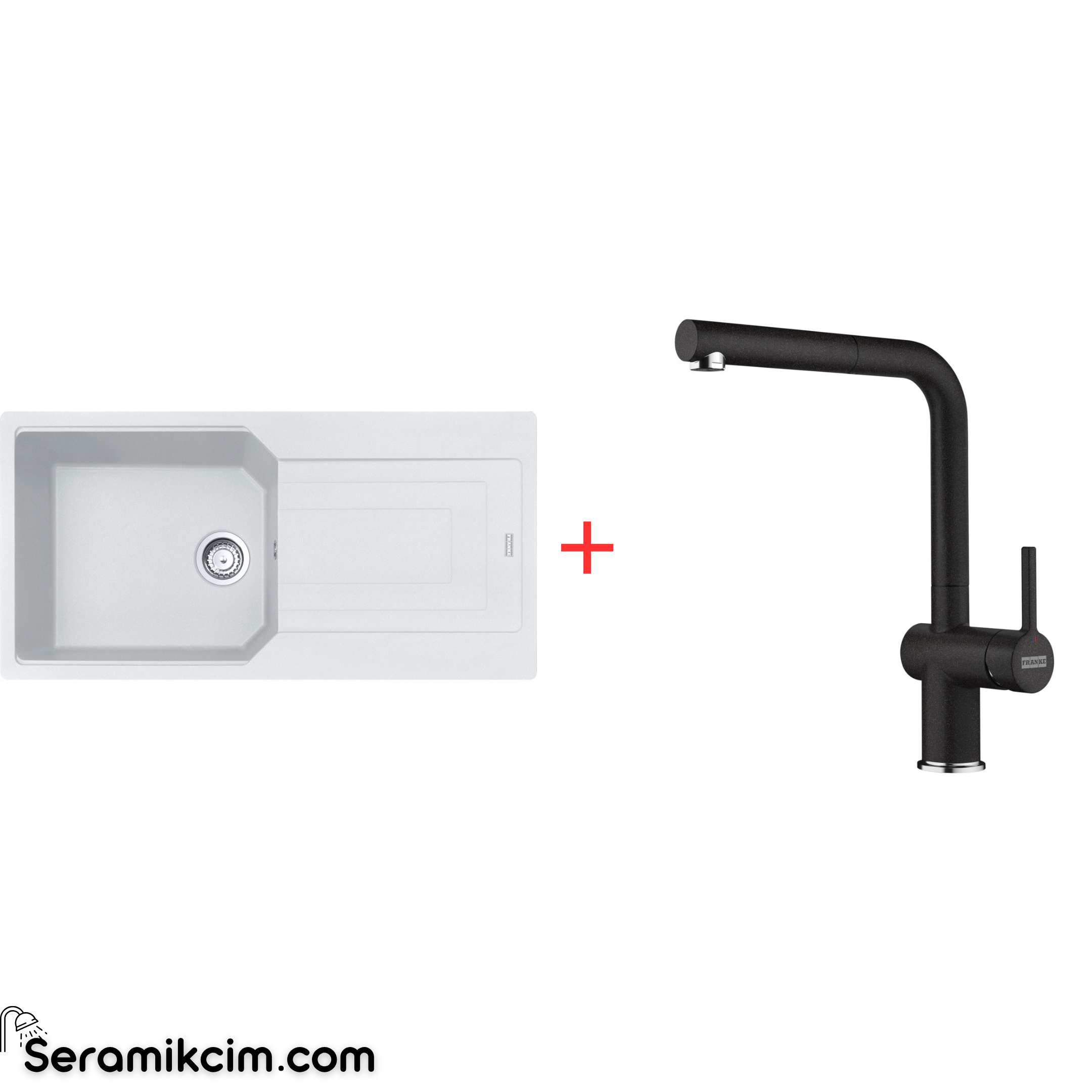 Franke Urban 611-100 Tek Gözlü Granit Eviye + Active Plus Doccia 2.0 Armatür Set