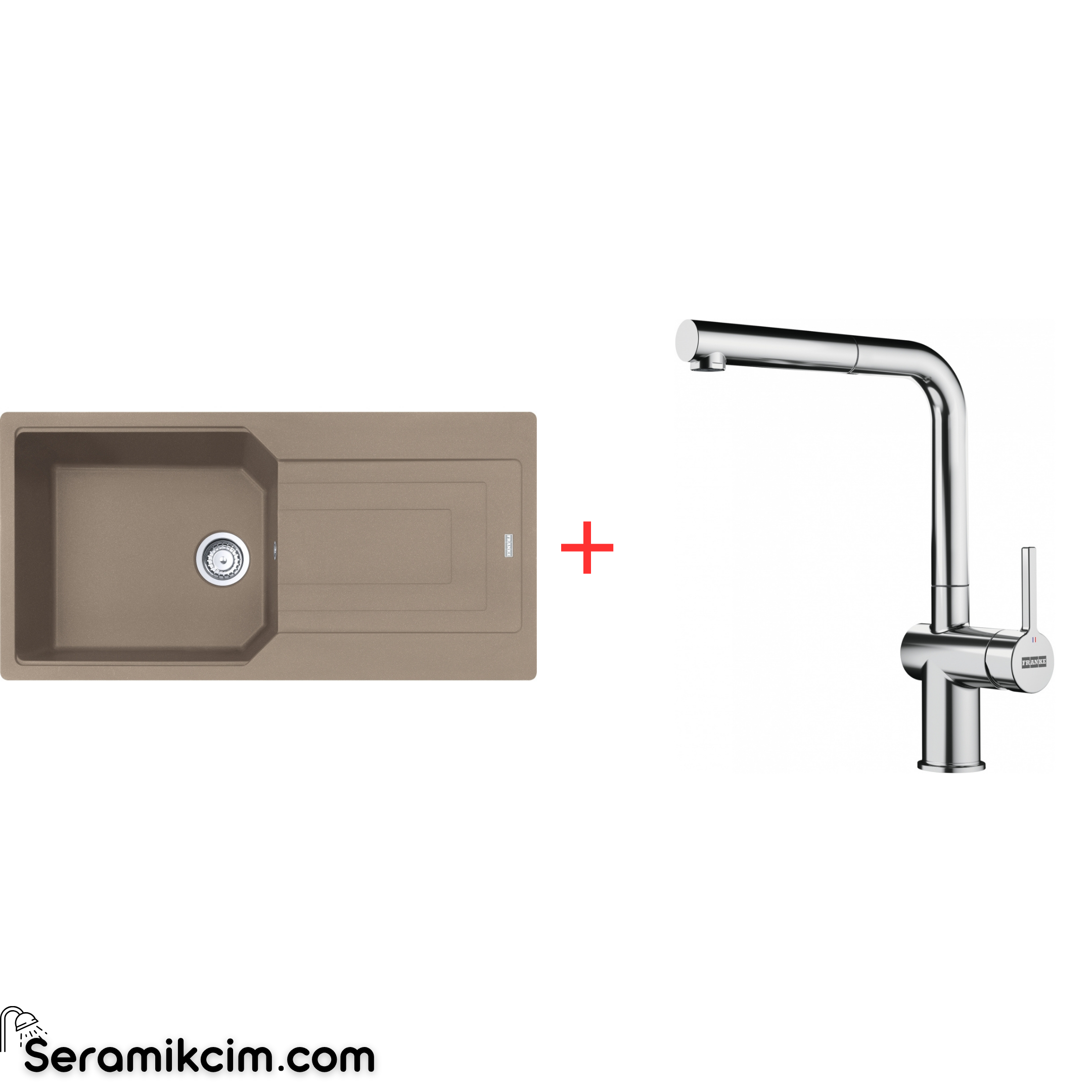 Franke Urban 611-100 Tek Gözlü Granit Eviye + Active Plus Doccia 2.0 Armatür Set